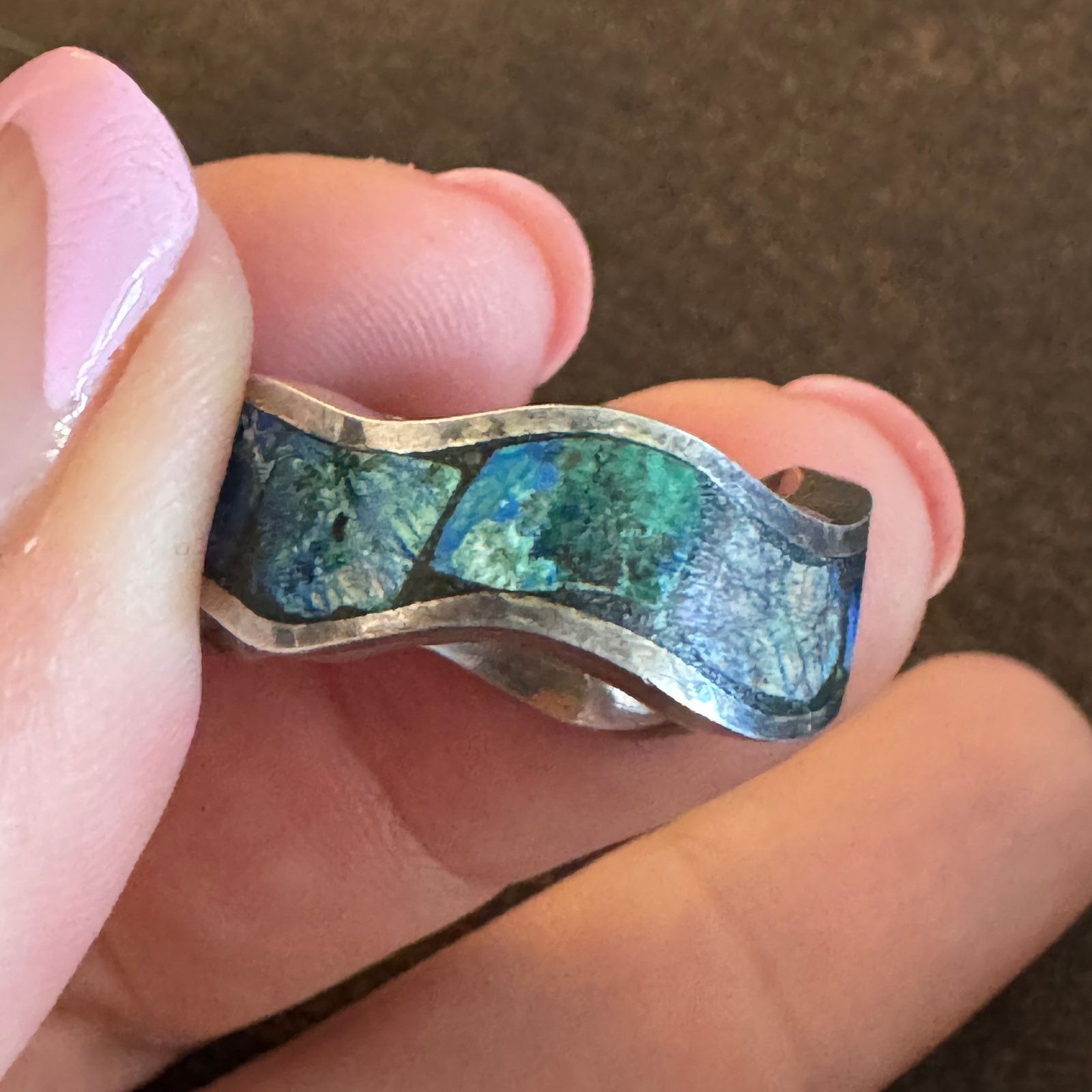 Vintage Vintage Sterling Silver and Enameled Ring Sz 6 Size ONE SIZE - 6 Thumbnail