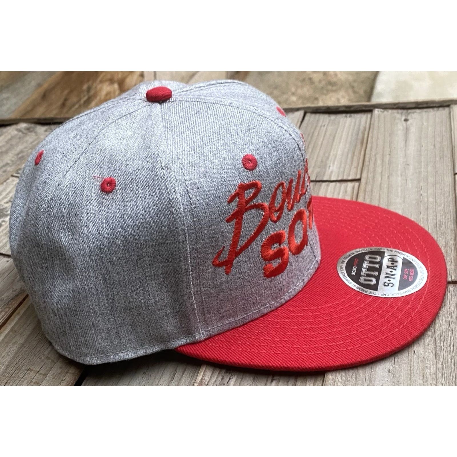 Vintage Bouchard Squad Embroidered Snapback Hat Gray Red Otto Cap Genie Bouchard Tennis Hat Size ONE SIZE - 3 Thumbnail