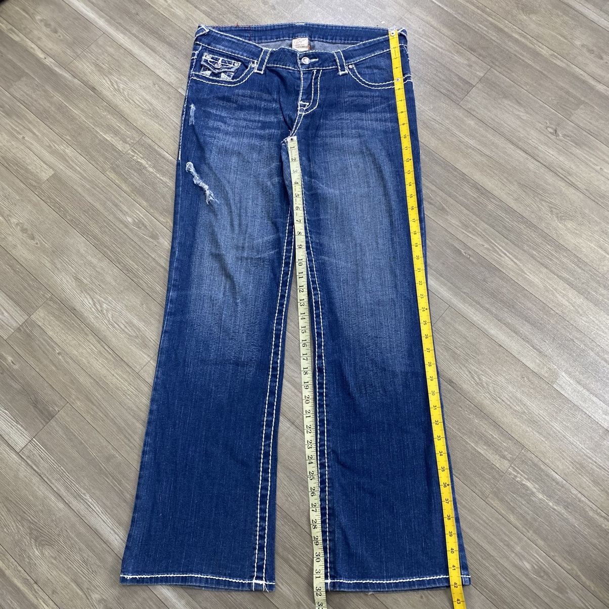 True Religion Vintage True Religion Billy Super T Distressed Flared Jeans Size US 32 / EU 48 - 20 Thumbnail
