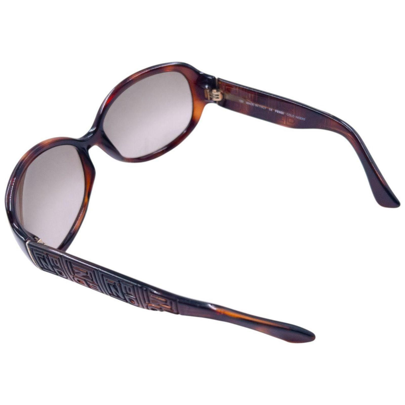 Fendi Vintage Fendi Embossed Monogram Tortoise Shell Sunglasses Size ONE SIZE - 6 Thumbnail