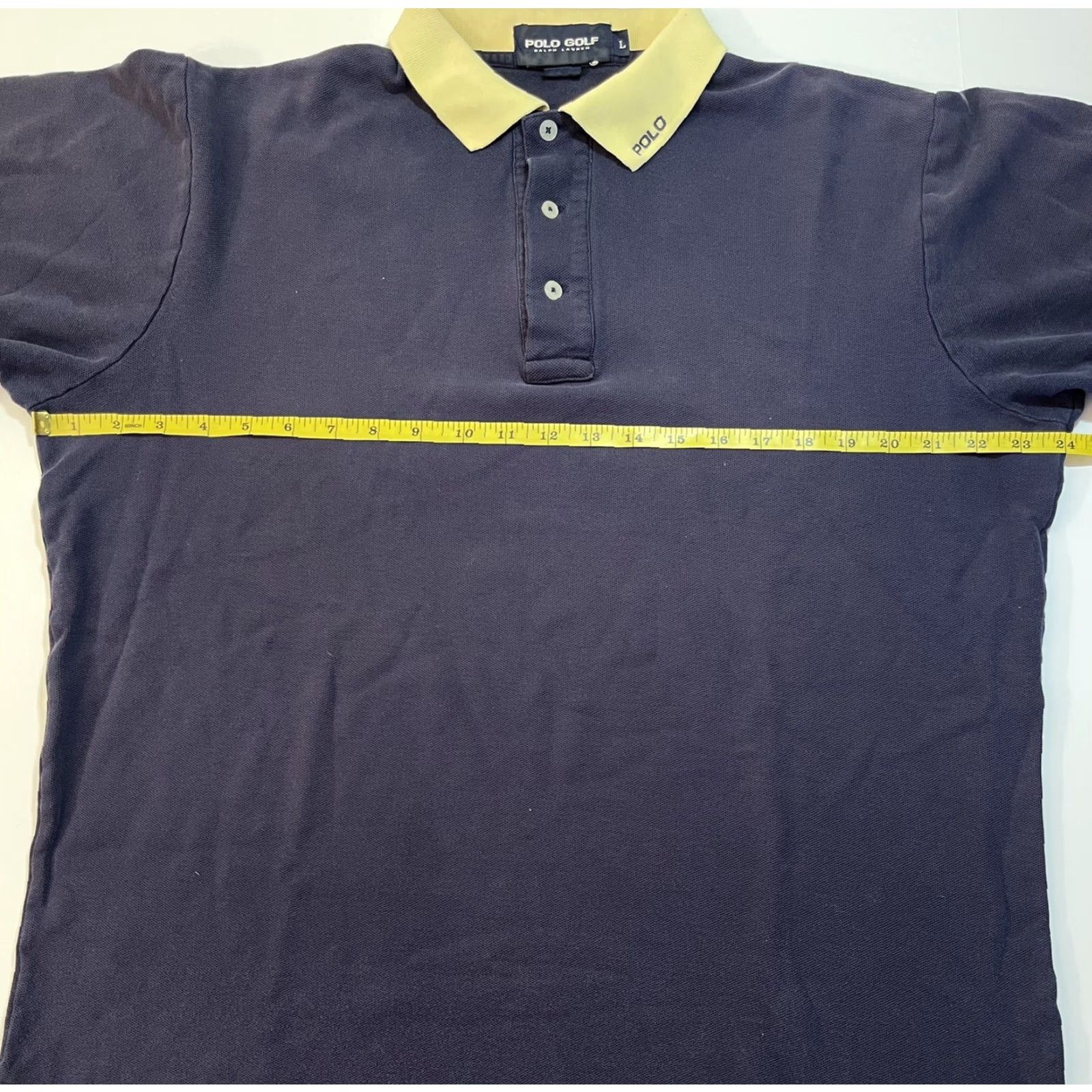 Ralph Lauren VINTAGE Ralph Lauren Polo Golf Collared Shirt Spell Out Logo Blue L Men 90s Sports Size US L / EU 52-54 / 3 - 5 Thumbnail