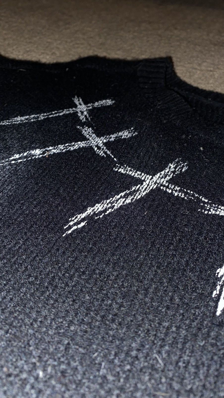Designer × Vintage Additive Black Cross Knit Sweater Size US XL / EU 56 / 4 - 3 Thumbnail