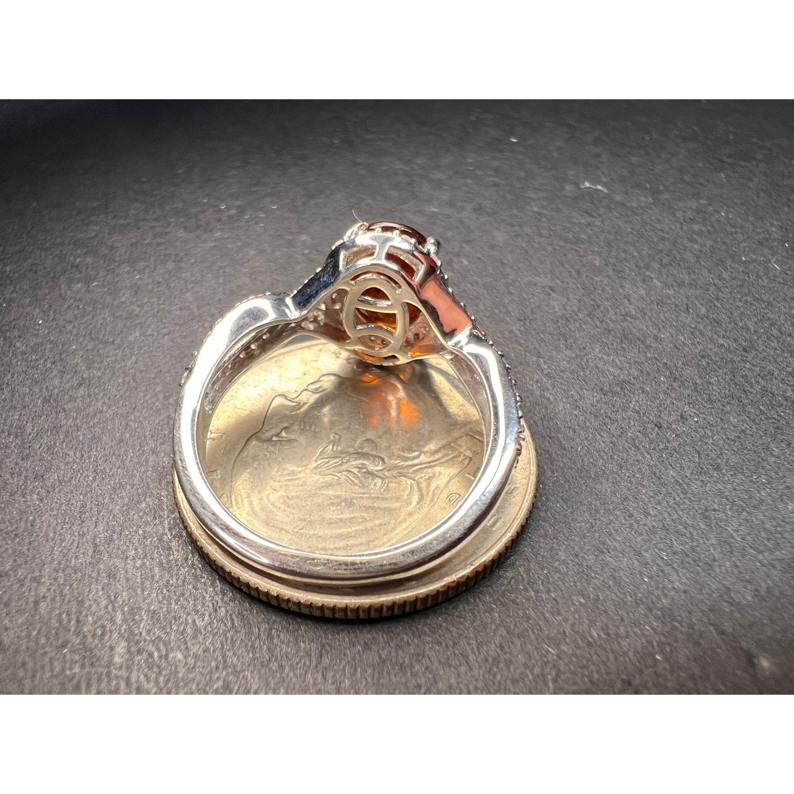 Other NEW Hessonite garnet and zircon ring in 925 silver size 7 Size ONE SIZE - 5 Thumbnail