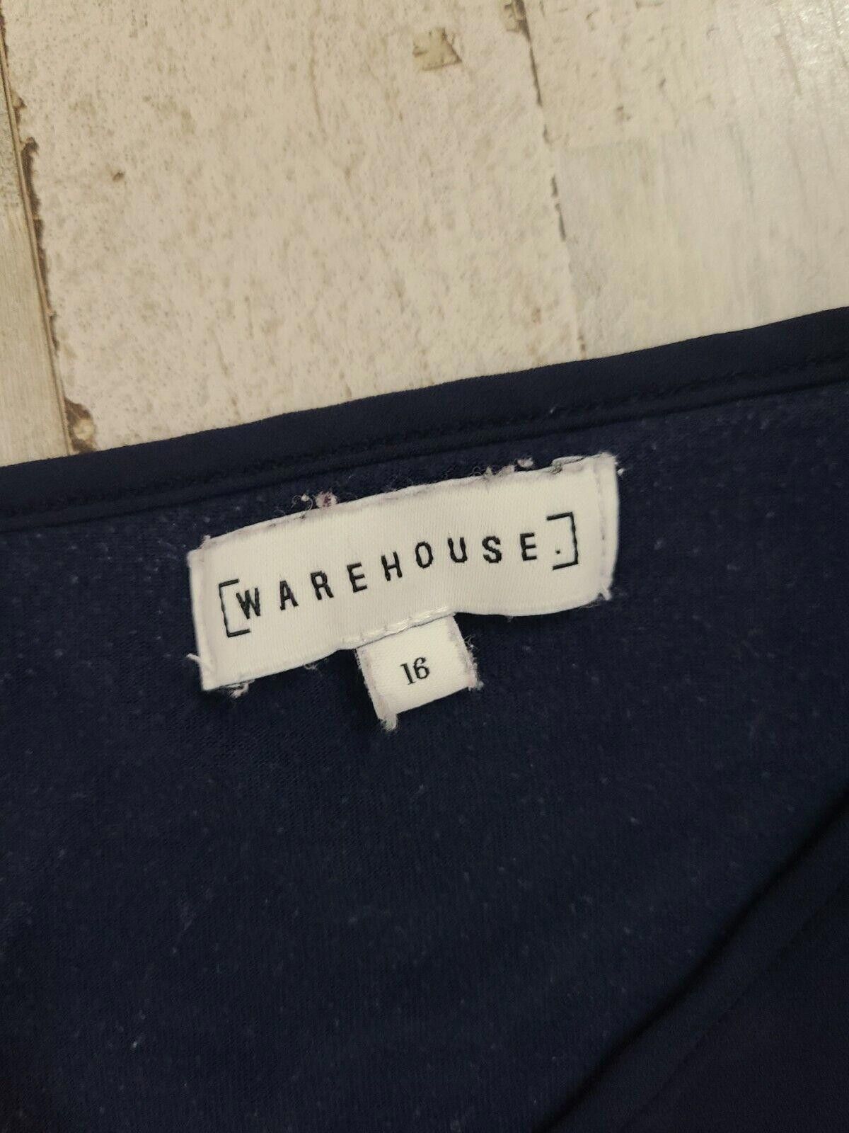 Warehouse Warehouse Tank Top Size 16 Blue White Floral Embroidery Size XXL / US 16-18 / IT 52-54 - 3 Thumbnail