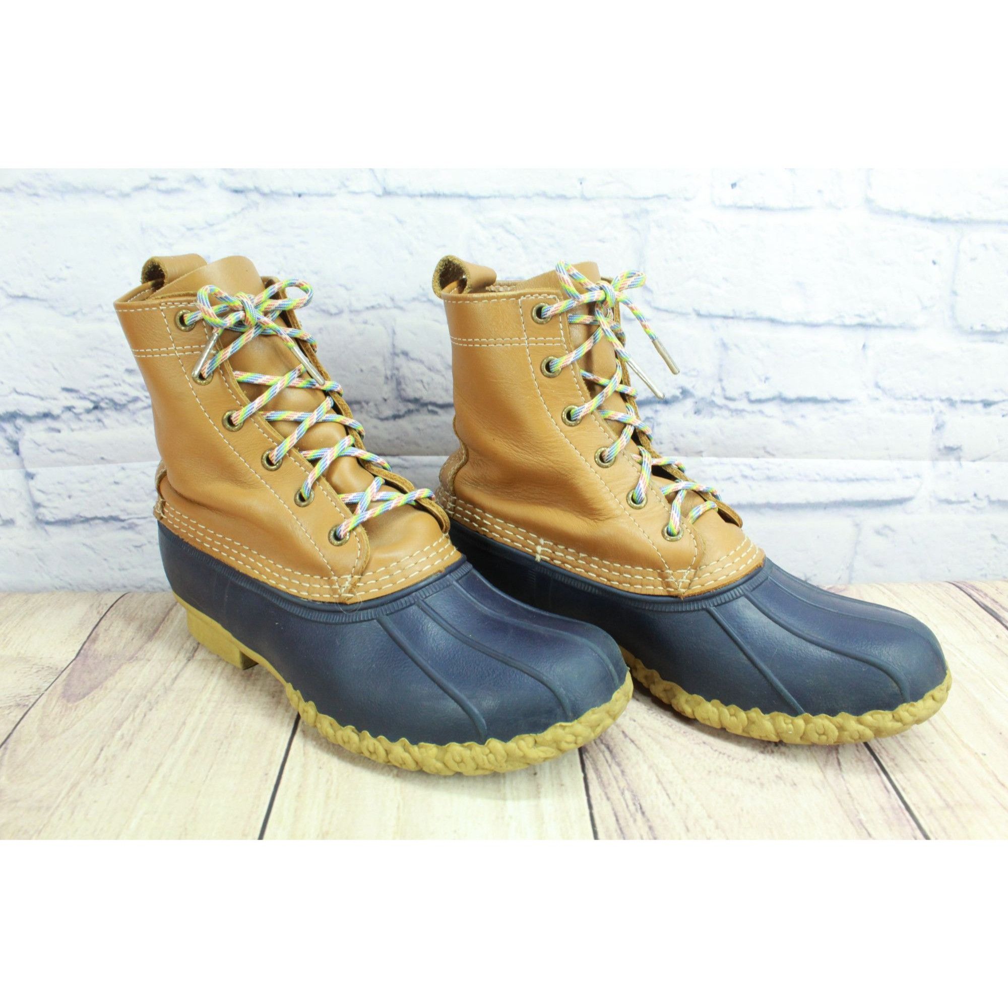 L.L. Bean × Leather LL Bean Women's Leather Unlined Ankle Duck Boots Size 9 M Size US 9 / IT 39 - 3 Thumbnail