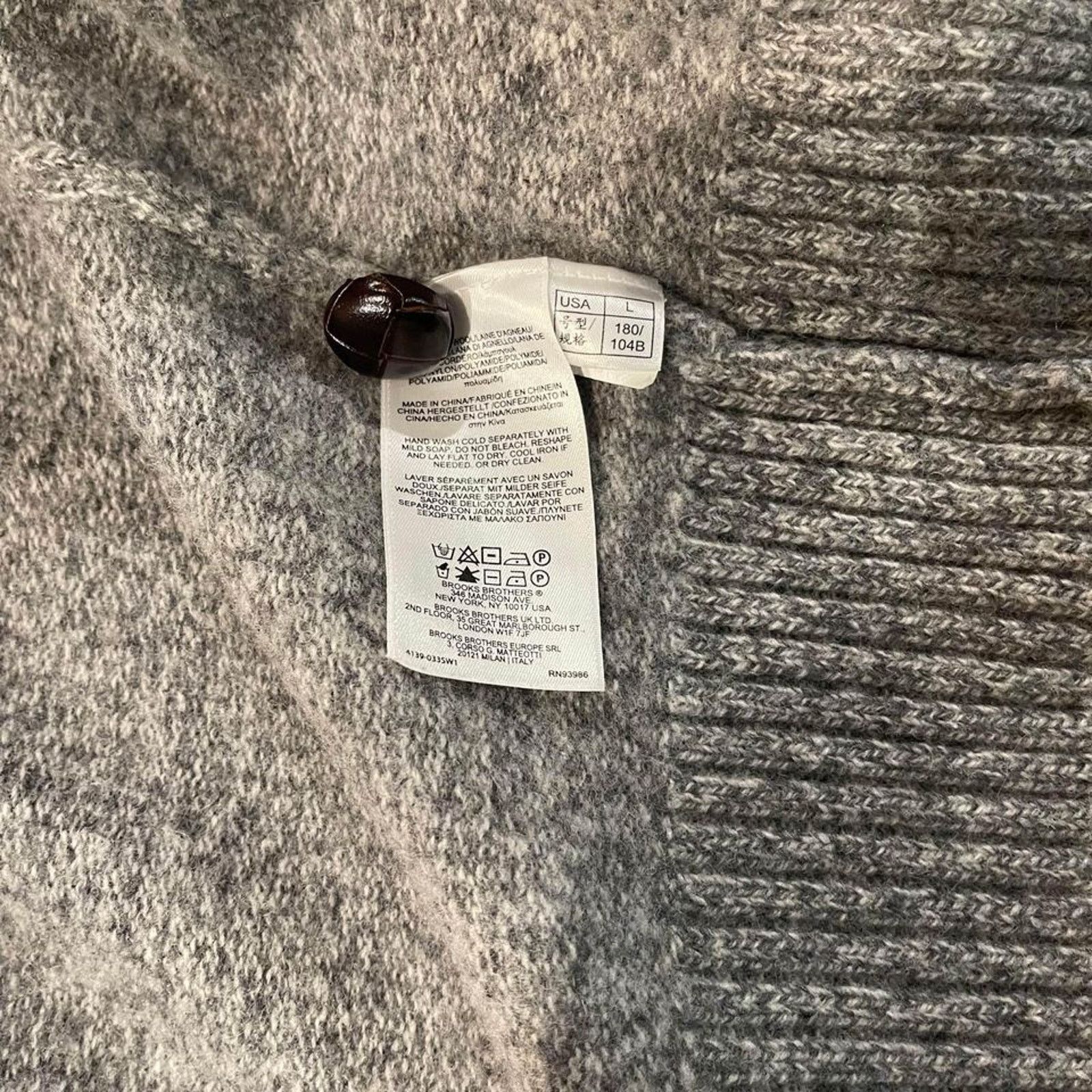 Brooks Brothers Brooks Brothers Cardigan Sweater Mens Large Gray Wool Blend Size US L / EU 52-54 / 3 - 5 Thumbnail