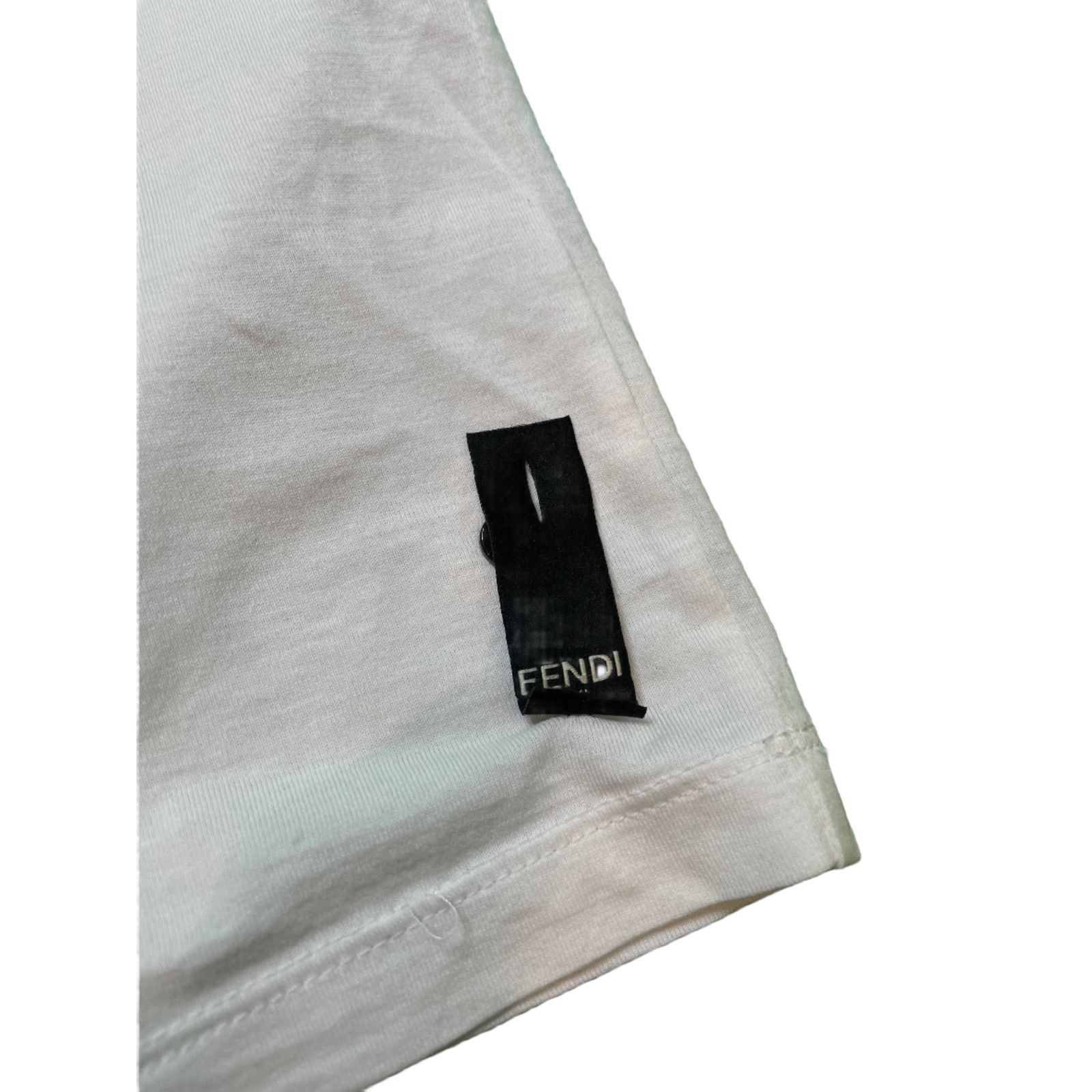 Fendi Fendi Eye Monster Zip White & Grey Tee Size US M / EU 48-50 / 2 - 2 Thumbnail