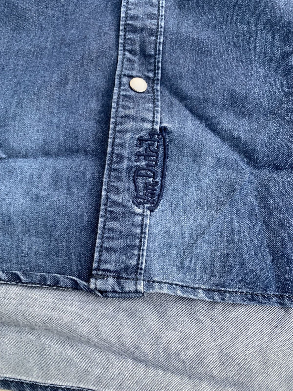 Von Dutch Von Dutch Denim Shirt Vintage Washed Avantgarde Big Logo Size S / US 4 / IT 40 - 9 Thumbnail