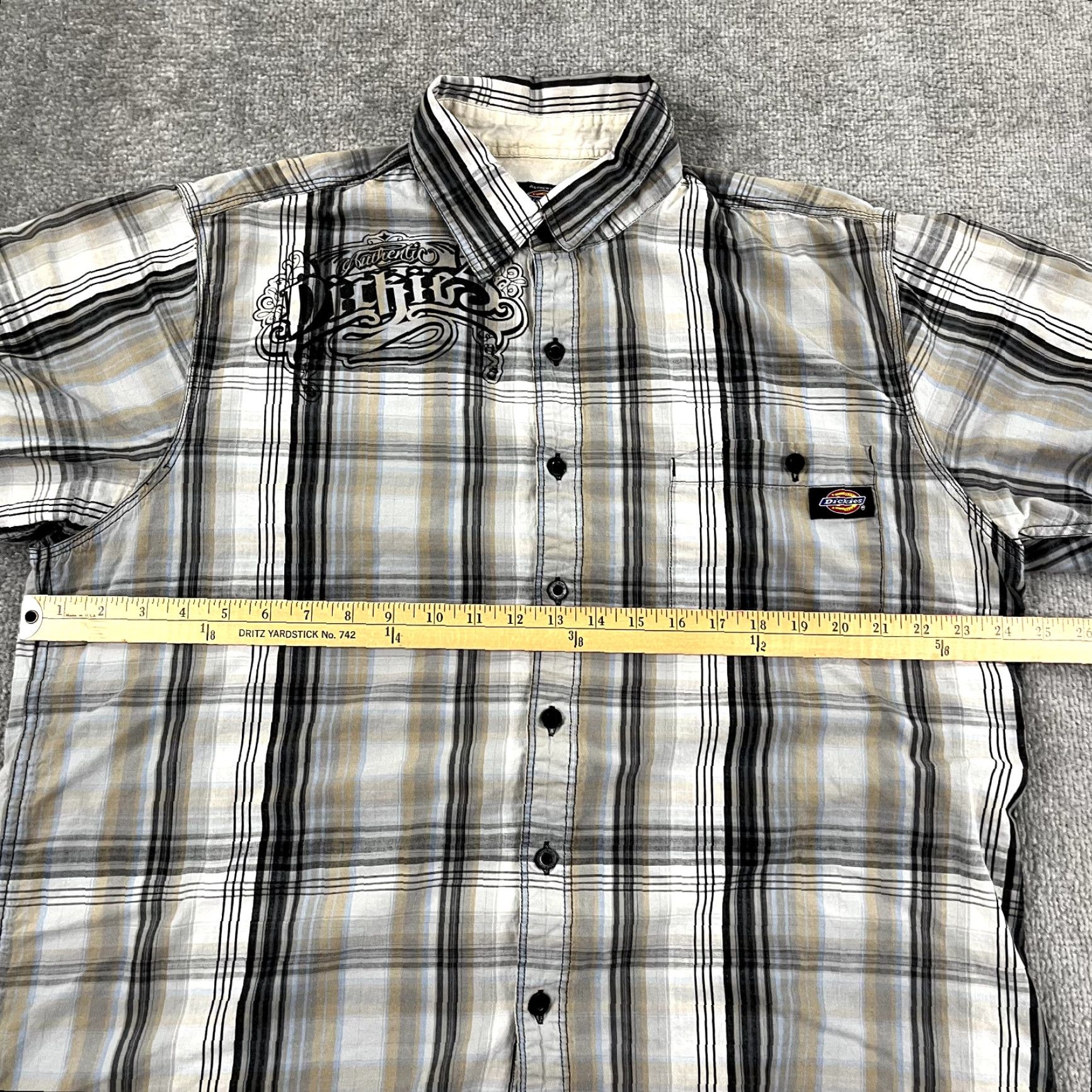 Dickies VINTAGE Dickies Shirt Mens 2XL Gray Plaid Button-Up Short Sleeve Workwear Casual 90s Mens Size US XXL / EU 58 / 5 - 6 Thumbnail