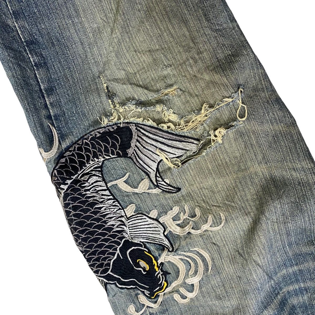 Vintage Sukajan denim emboridery distressed pant Size US 36 / EU 52 - 16 Thumbnail