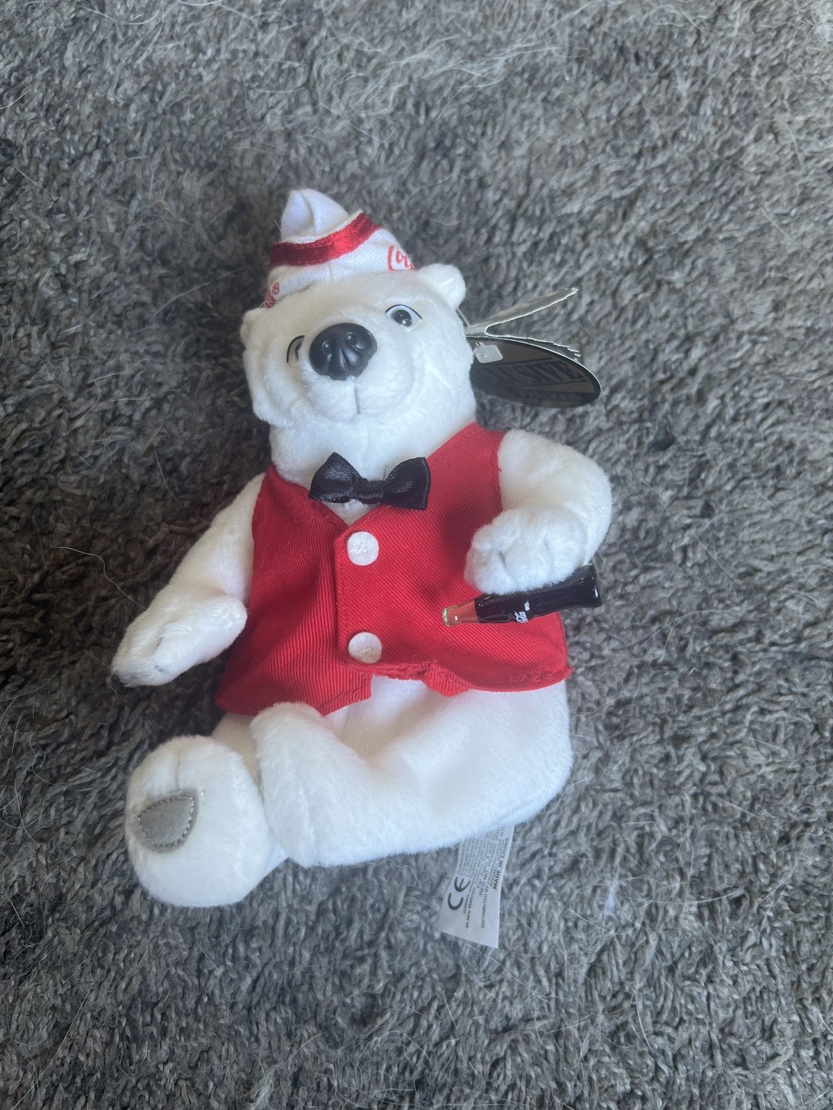 Coca Cola 1999 Coca-Cola Polar Bear In Red Soda Jerk Vest Plush Size ONE SIZE - 1 Thumbnail