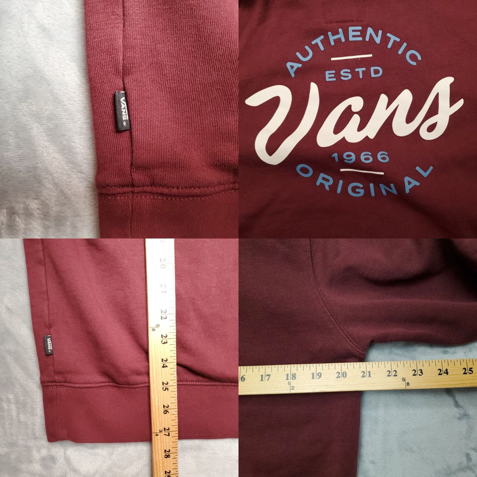Vans Vans Hoodie Mens Small Maroon Hooded Pullover Skate Snow Board Fleece Casual Size US S / EU 44-46 / 1 - 8 Thumbnail