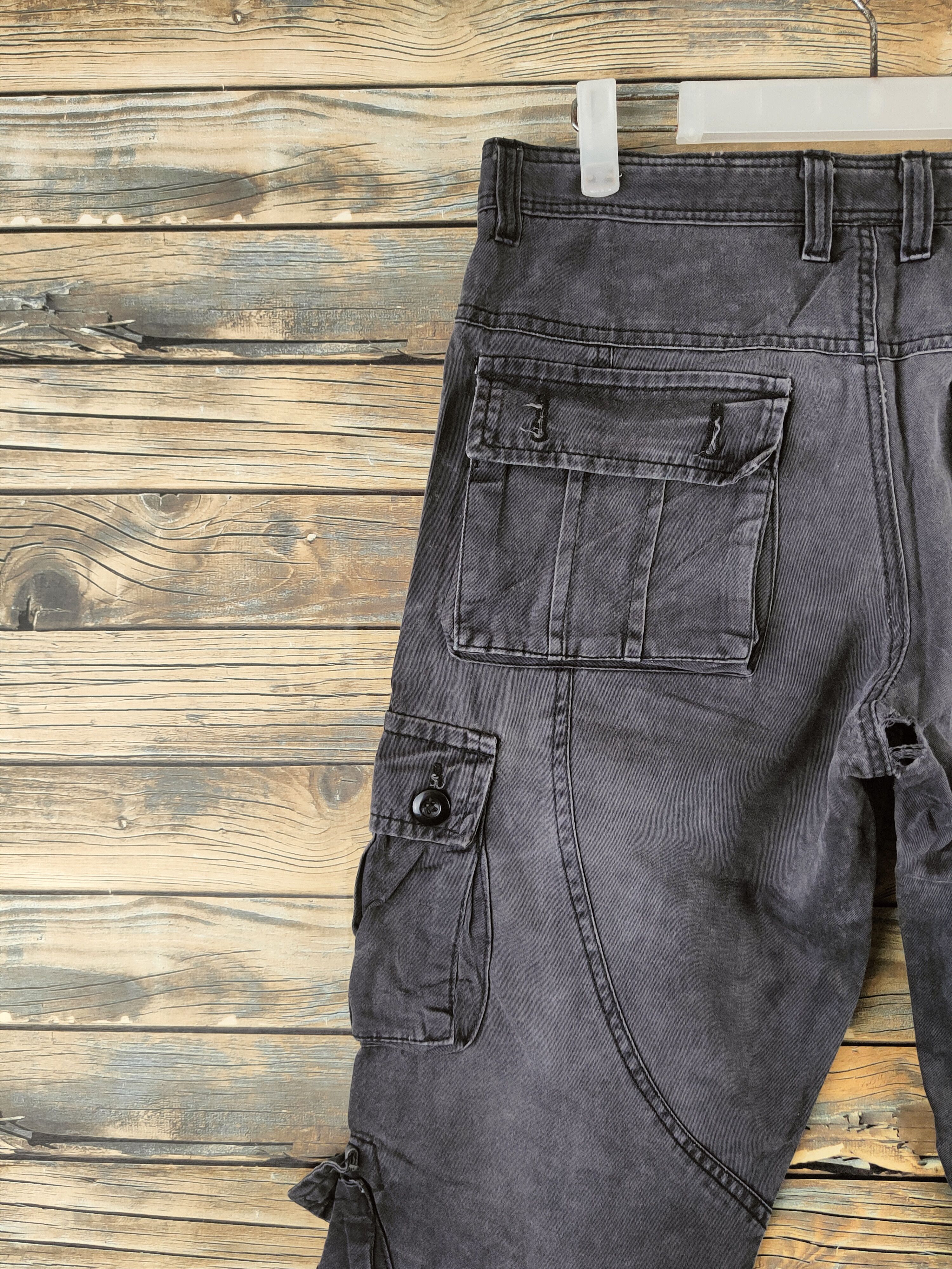 Japanese Brand DL Japan faded Black utility tactical Cargo Pants #46-953 Size US 32 / EU 48 - 9 Thumbnail