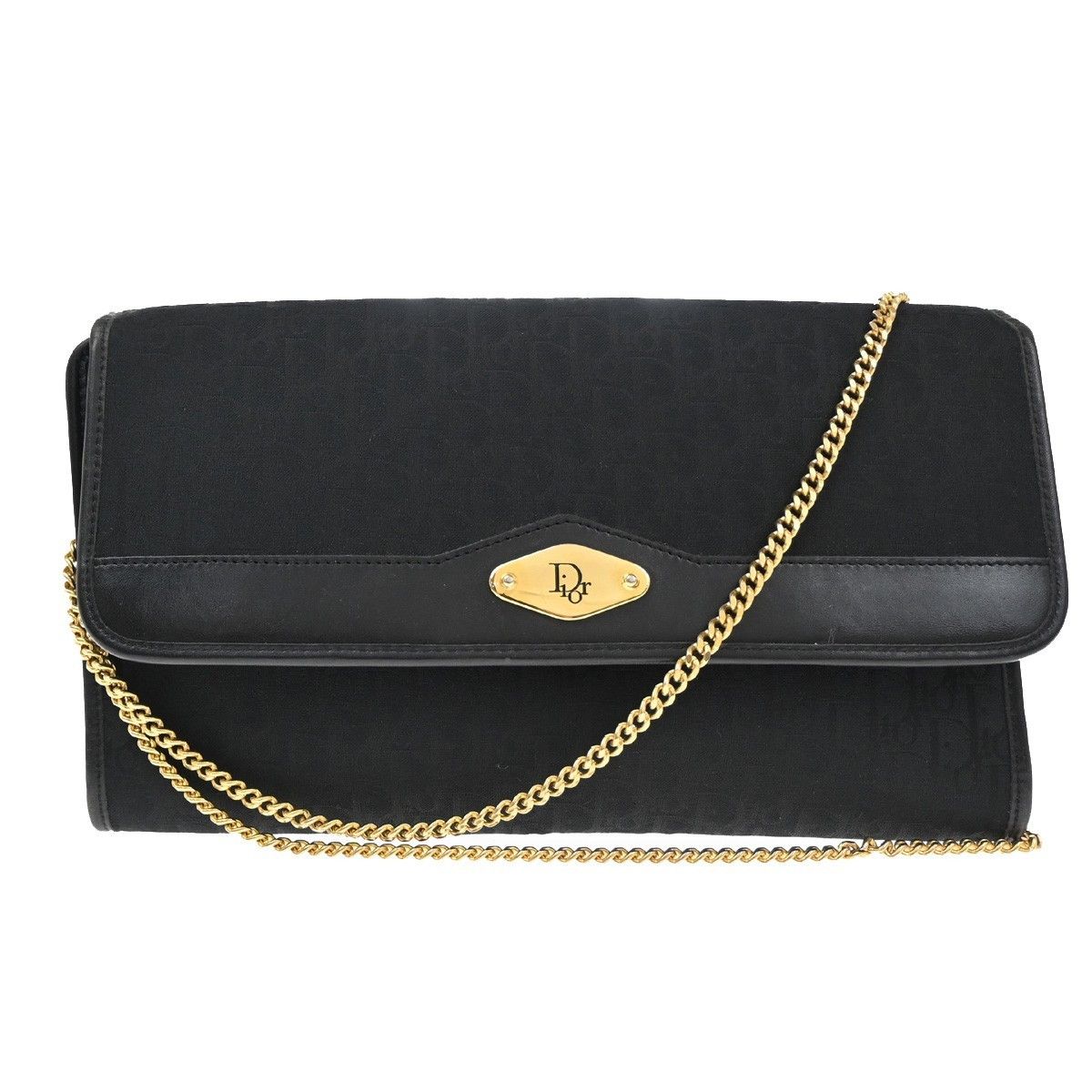 Dior Christian Dior Vintage Chain Flap Shoulder Bag Diorissimo Canvas Size ONE SIZE - 1 Thumbnail