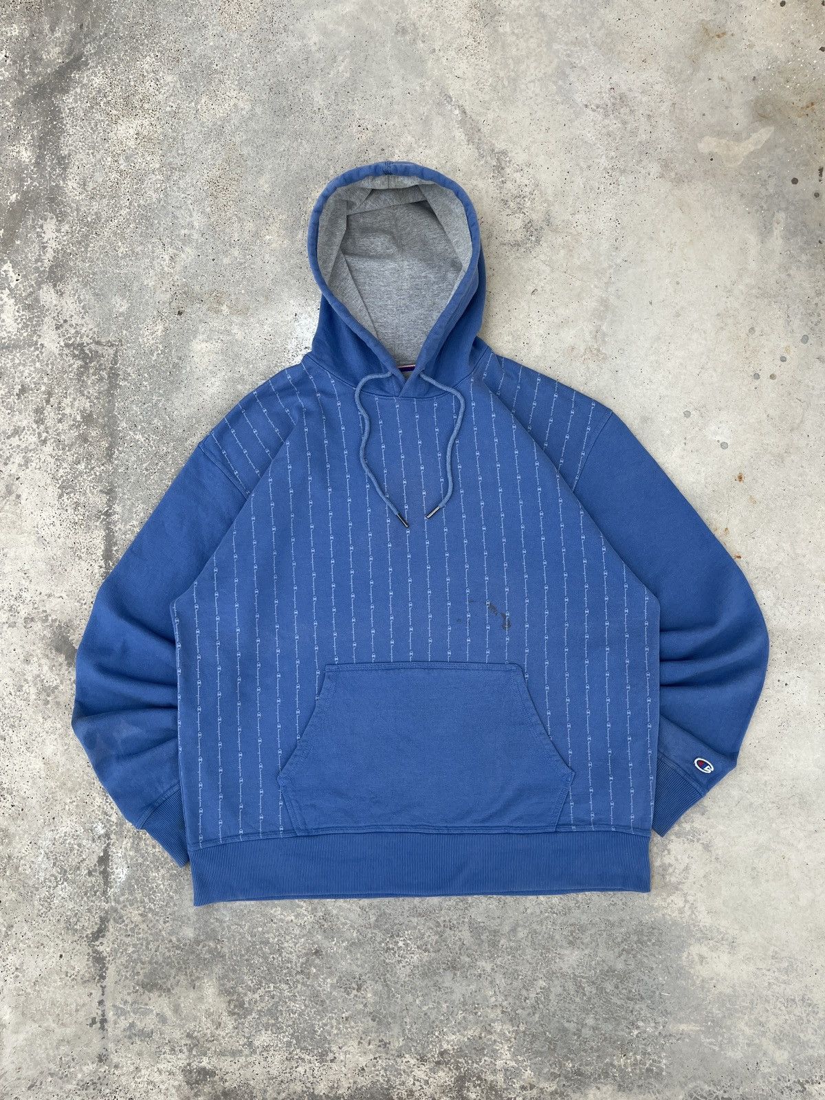 Champion × Vintage Champion Spell out Stripes Full print Logo Pullover Hoodie Size US XL / EU 56 / 4 - 1 Thumbnail