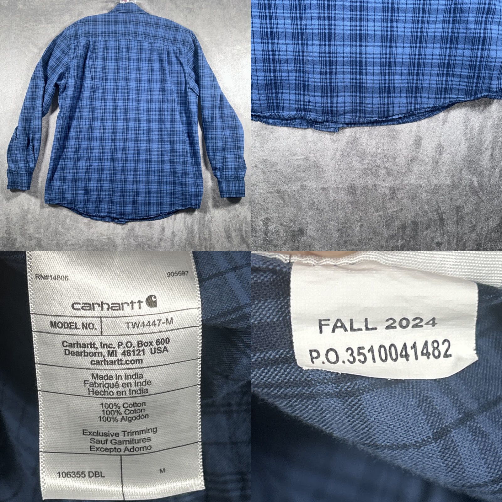 Carhartt Carhartt Shirt Mens M Blue Plaid Relaxed Fit Long Sleeve Button-Down Collared Shirt Size US M / EU 48-50 / 2 - 8 Thumbnail