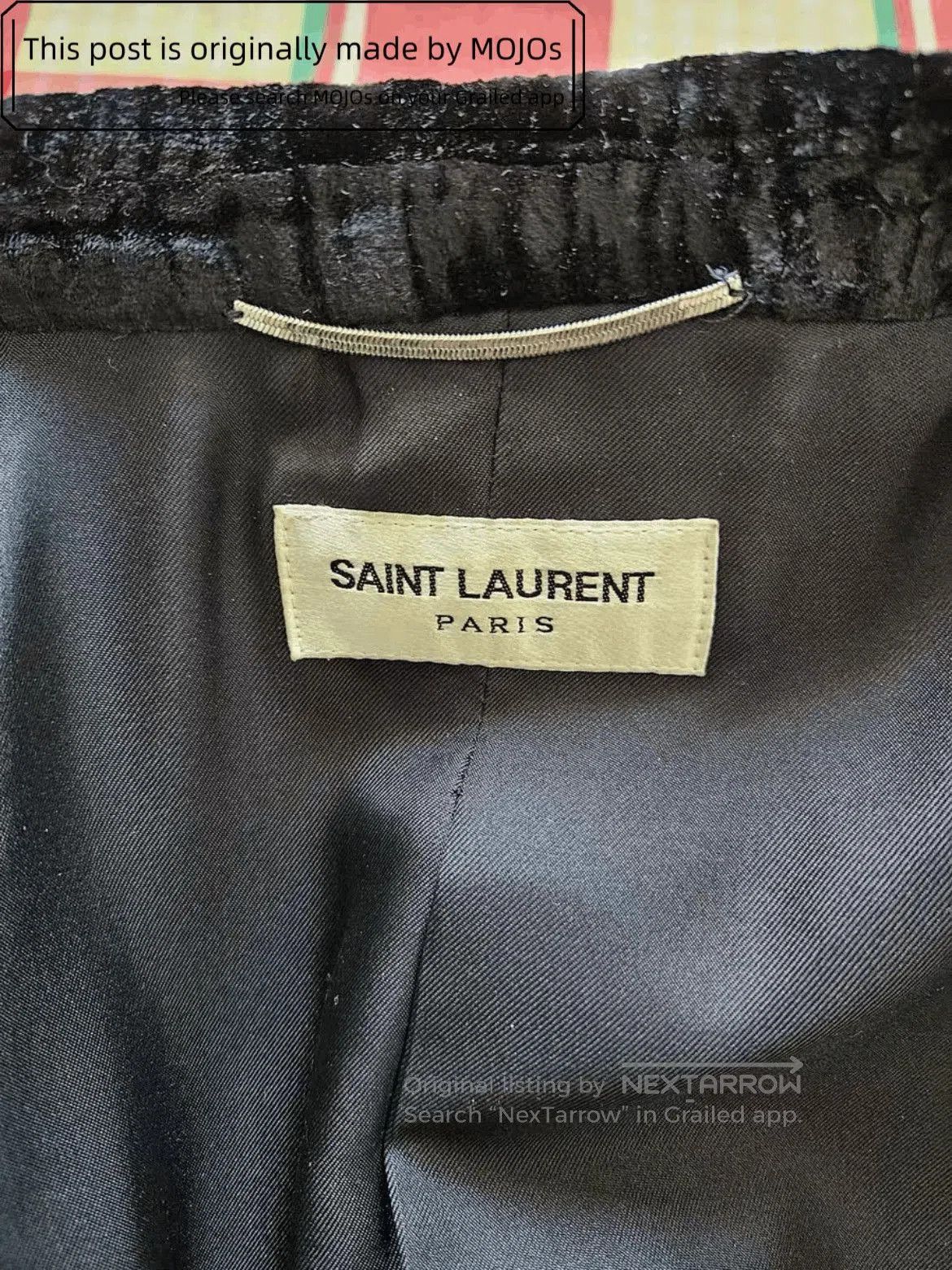 Saint Laurent Paris Sz 46 Saint Laurent Paris Velvet Black Pattern Jacket. Size US S / EU 44-46 / 1 - 5 Thumbnail
