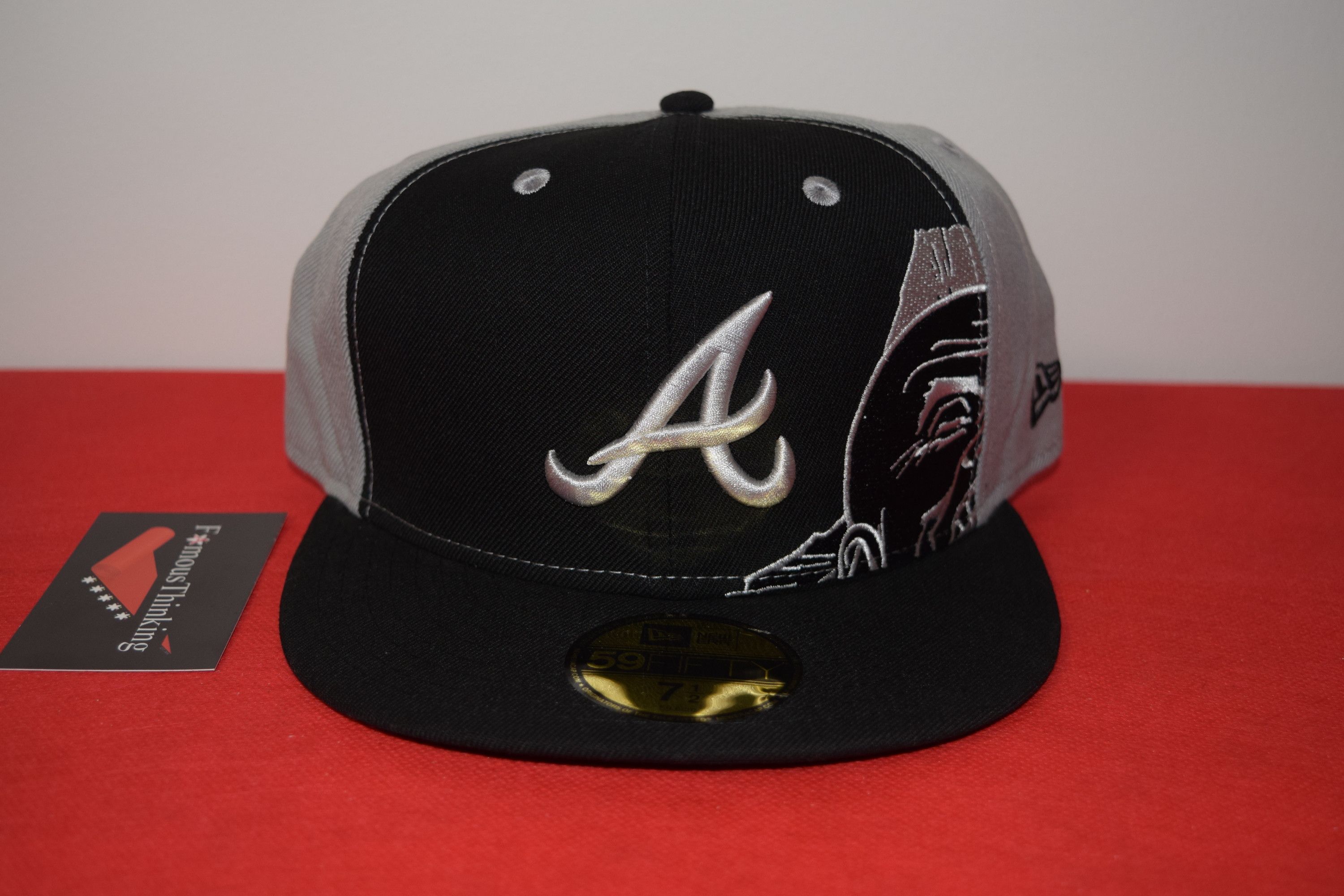 image of Mlb New Era Atlanta Braves Chief Noc A Homa Fitted 59Fifty in Black, Men's