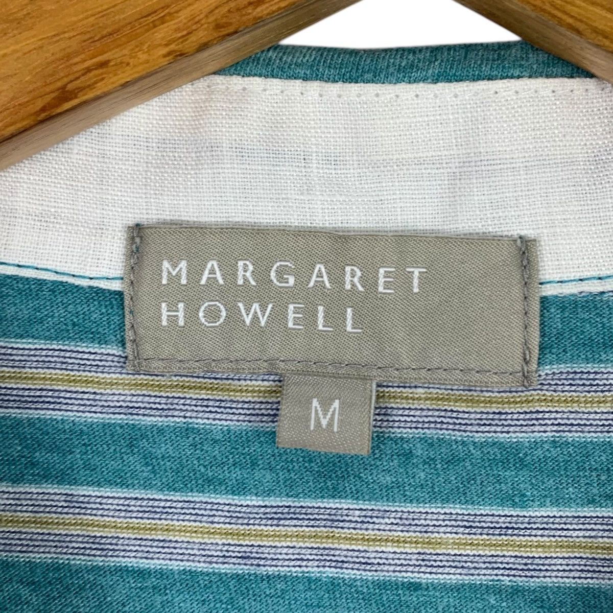 Margaret Howell MARGARET HOWELL Green Grey Stripes Button Up Shirt Size US M / EU 48-50 / 2 - 4 Thumbnail
