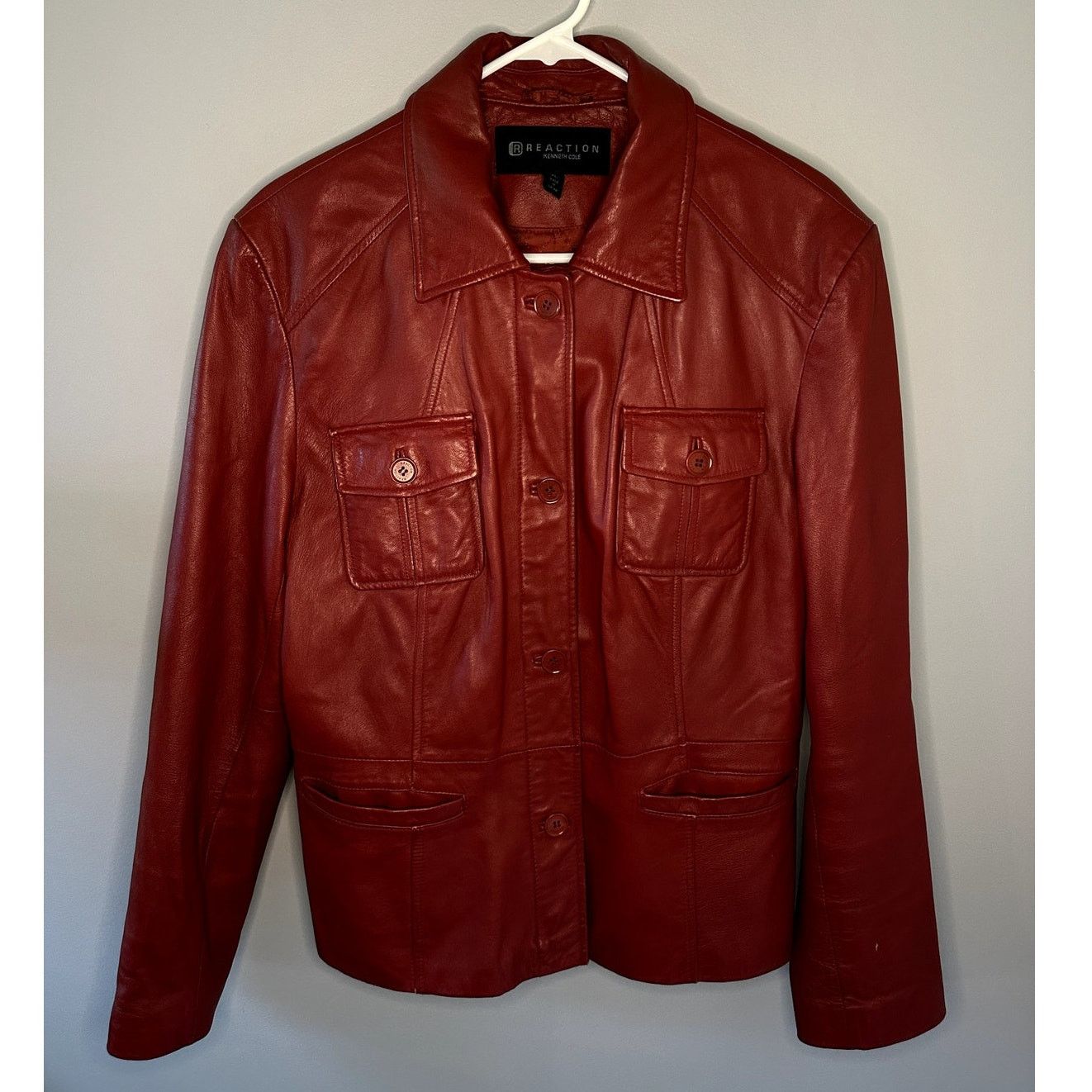 Kenneth cole reaction red leather jacket hotsell