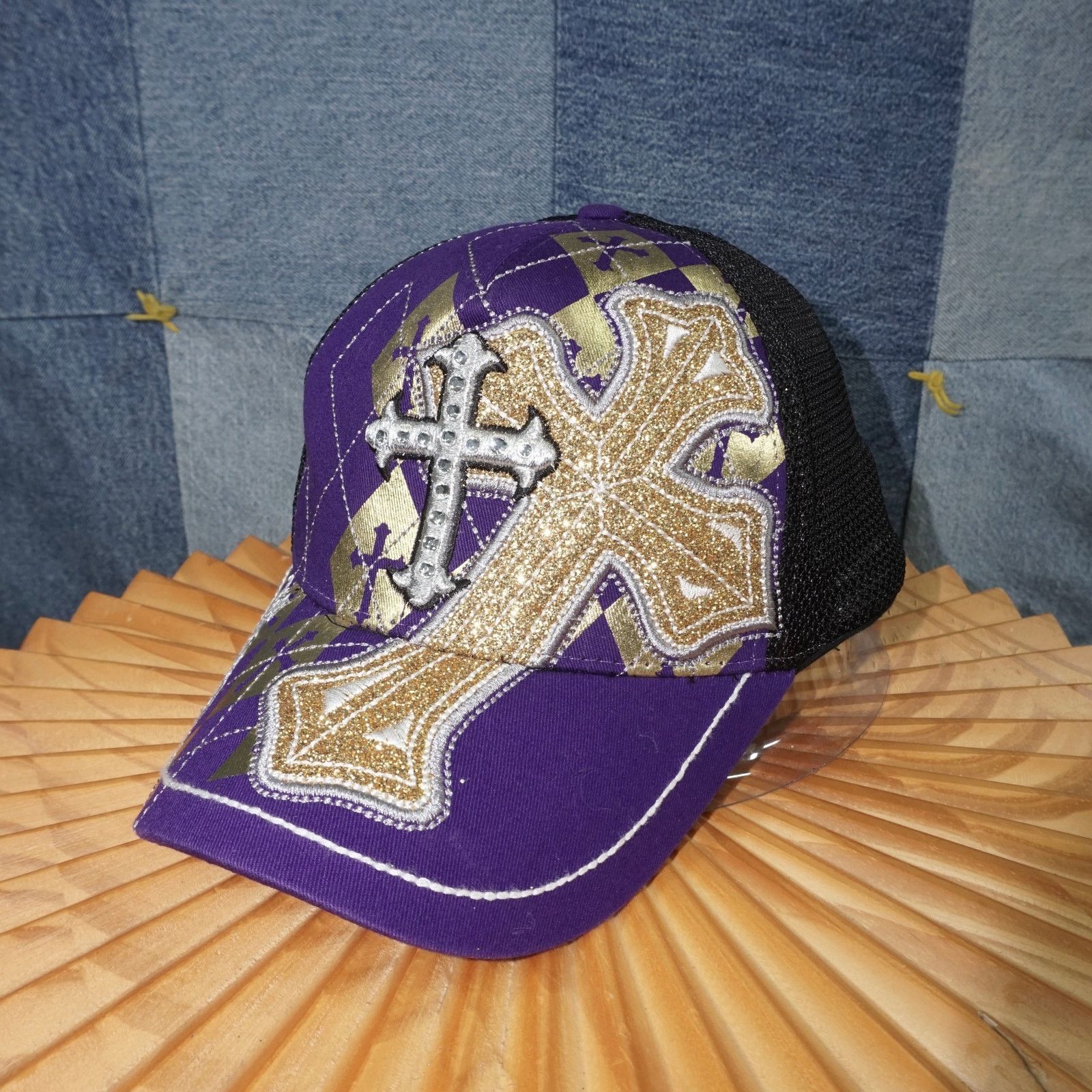 Vintage OSFA - Vintage / Y2K KB ethos plaid grunge cross 2000s hat Size ONE SIZE - 1 Thumbnail