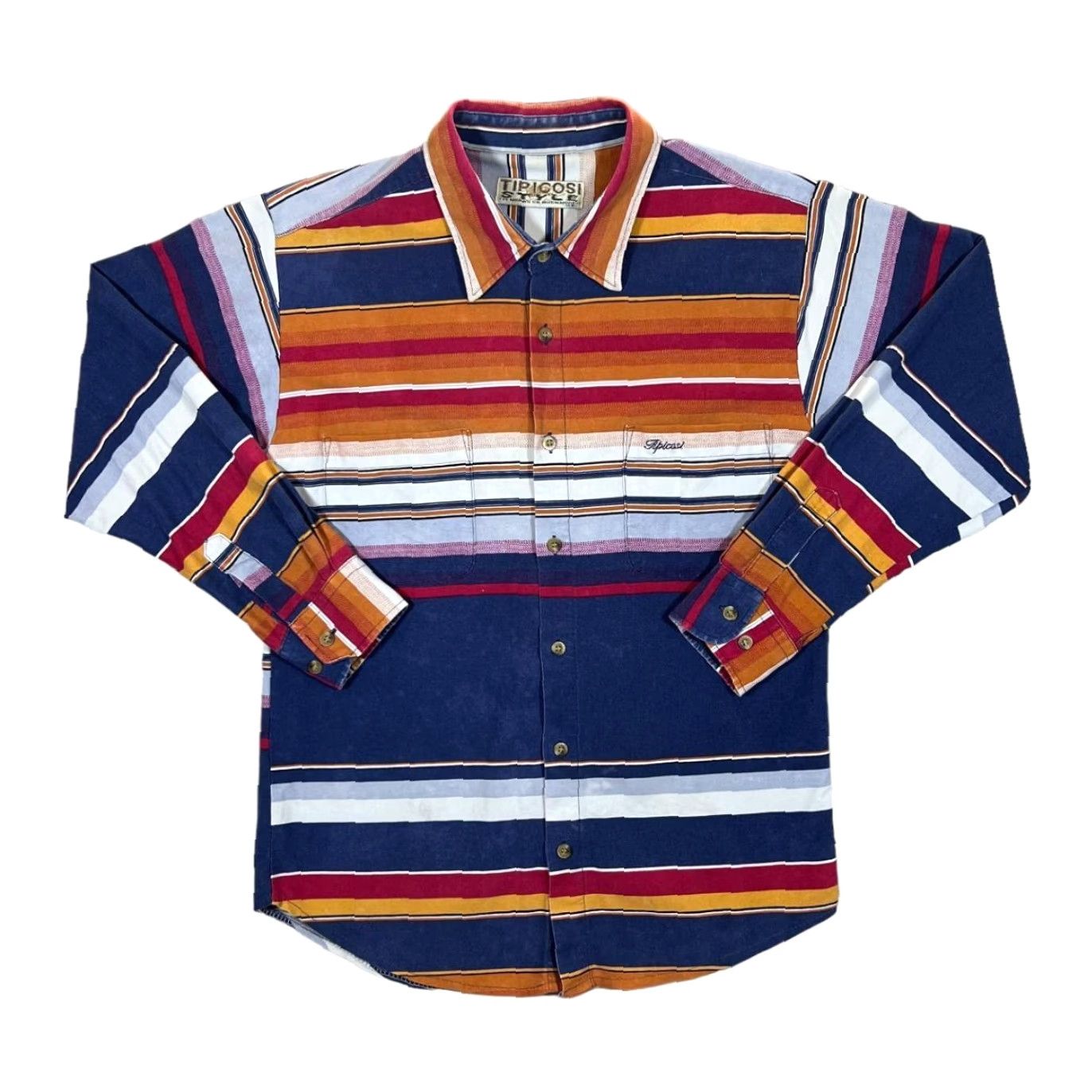 Vintage VINTAGE TIPICOSI STYLE Colour Block Multi Striped Long Sleeve Shirt Small Medium Shirt Mens Subscribers Size US S / EU 44-46 / 1 - 2 Thumbnail
