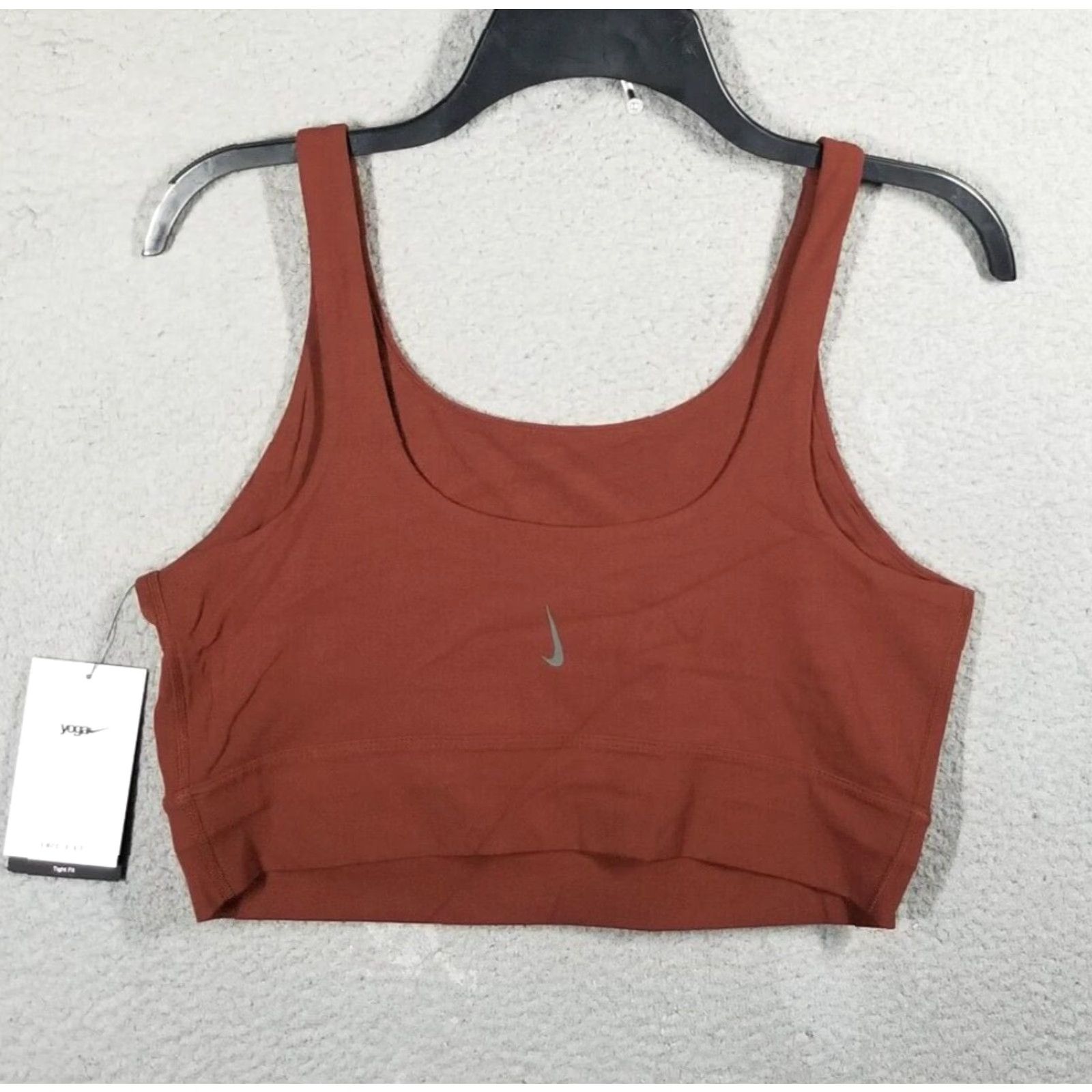 Nike Nike Women's Yoga Luxe Crop Tank Top Large Brown Activewear Cropped 2010s Women's Size L / US 10 / IT 46 - 2 Thumbnail