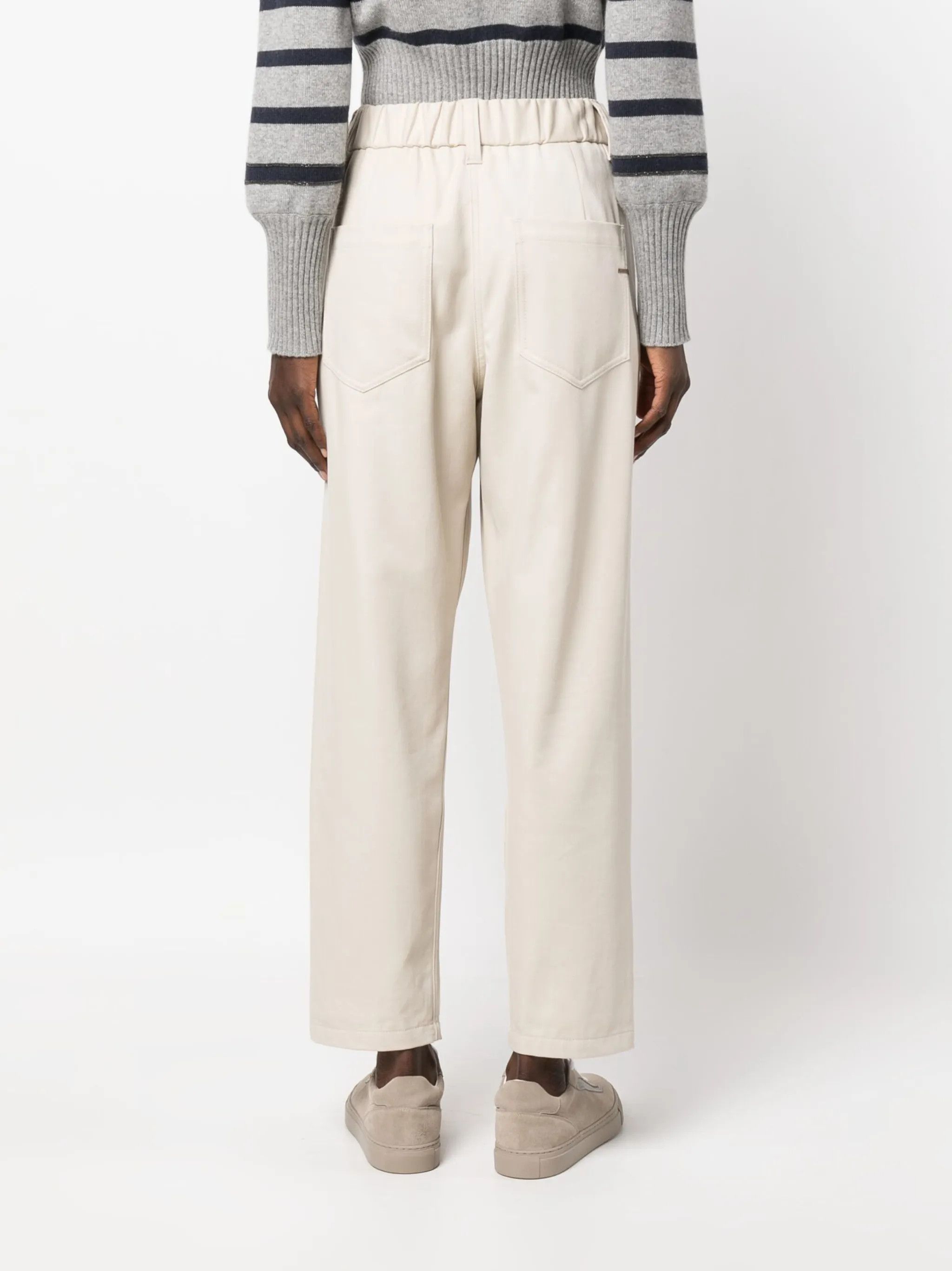 Brunello Cucinelli o1y0725 Casual Pant in Cream Size 28" / US 6 / IT 42 - 4 Thumbnail