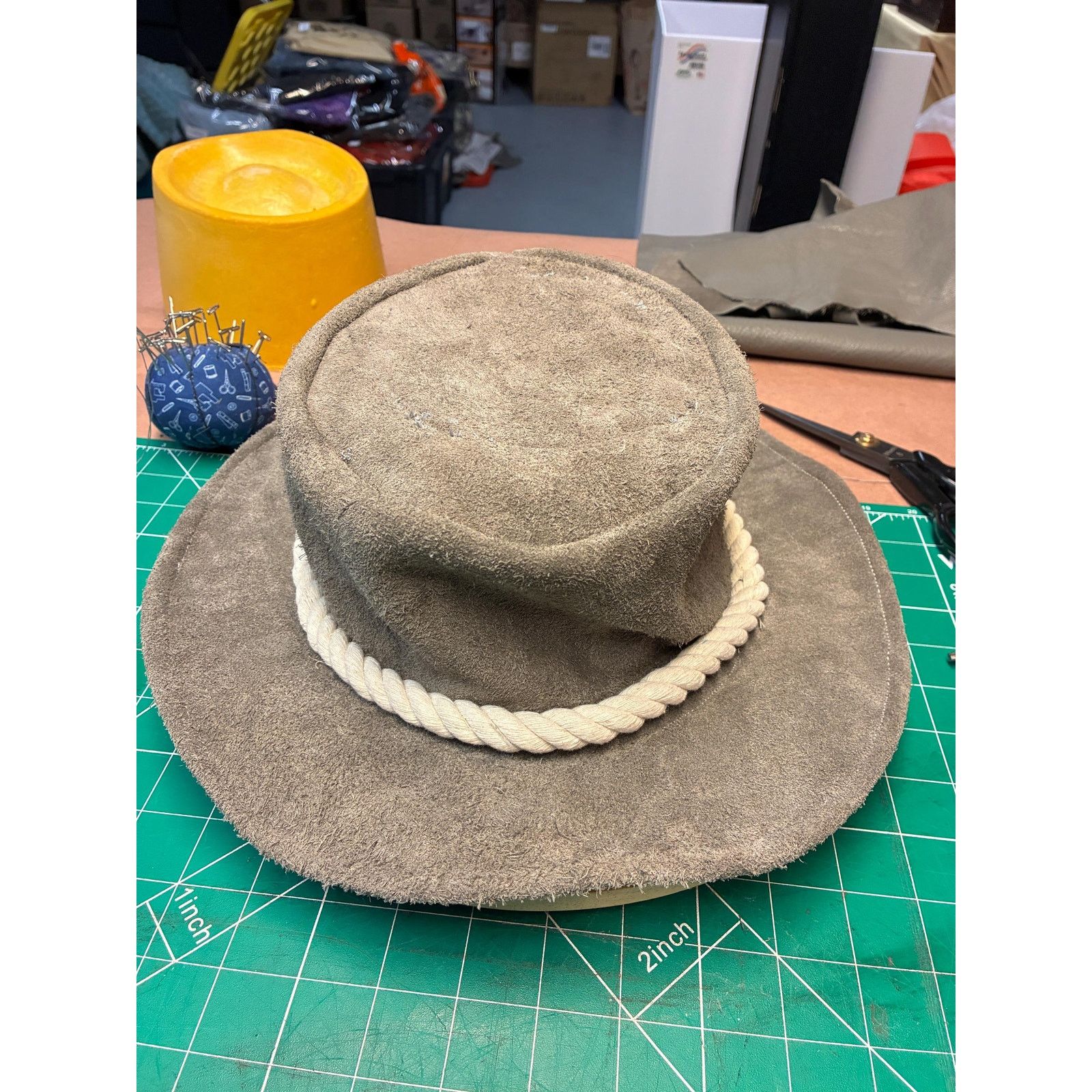 Other Elle-May Hill Billy Hat, OOAK Top Grain Leather, Handmade Size ONE SIZE - 11 Thumbnail