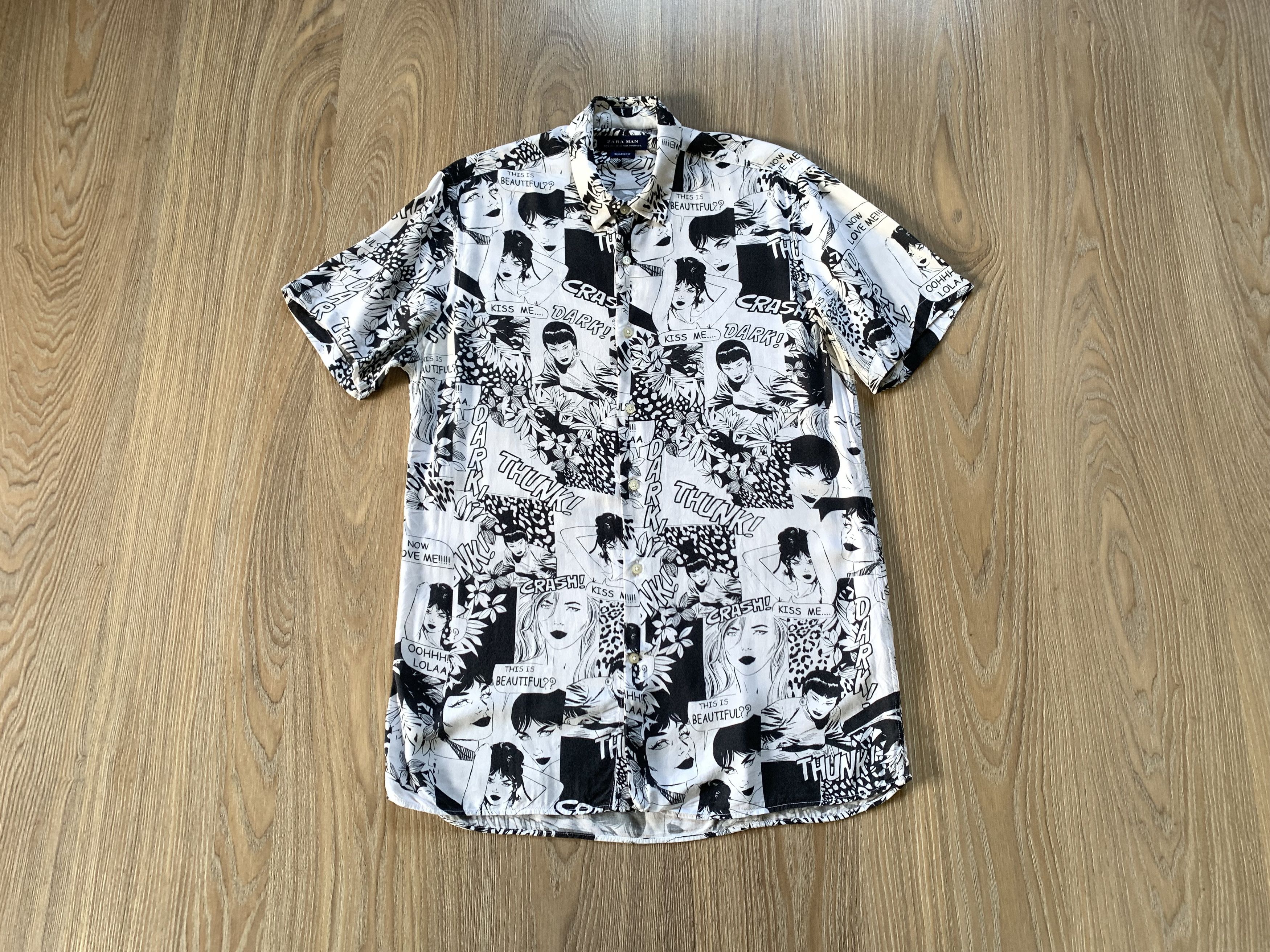 Zara Zara Man Comics Art Hawaiian Shirt Size US L / EU 52-54 / 3 - 1 Thumbnail