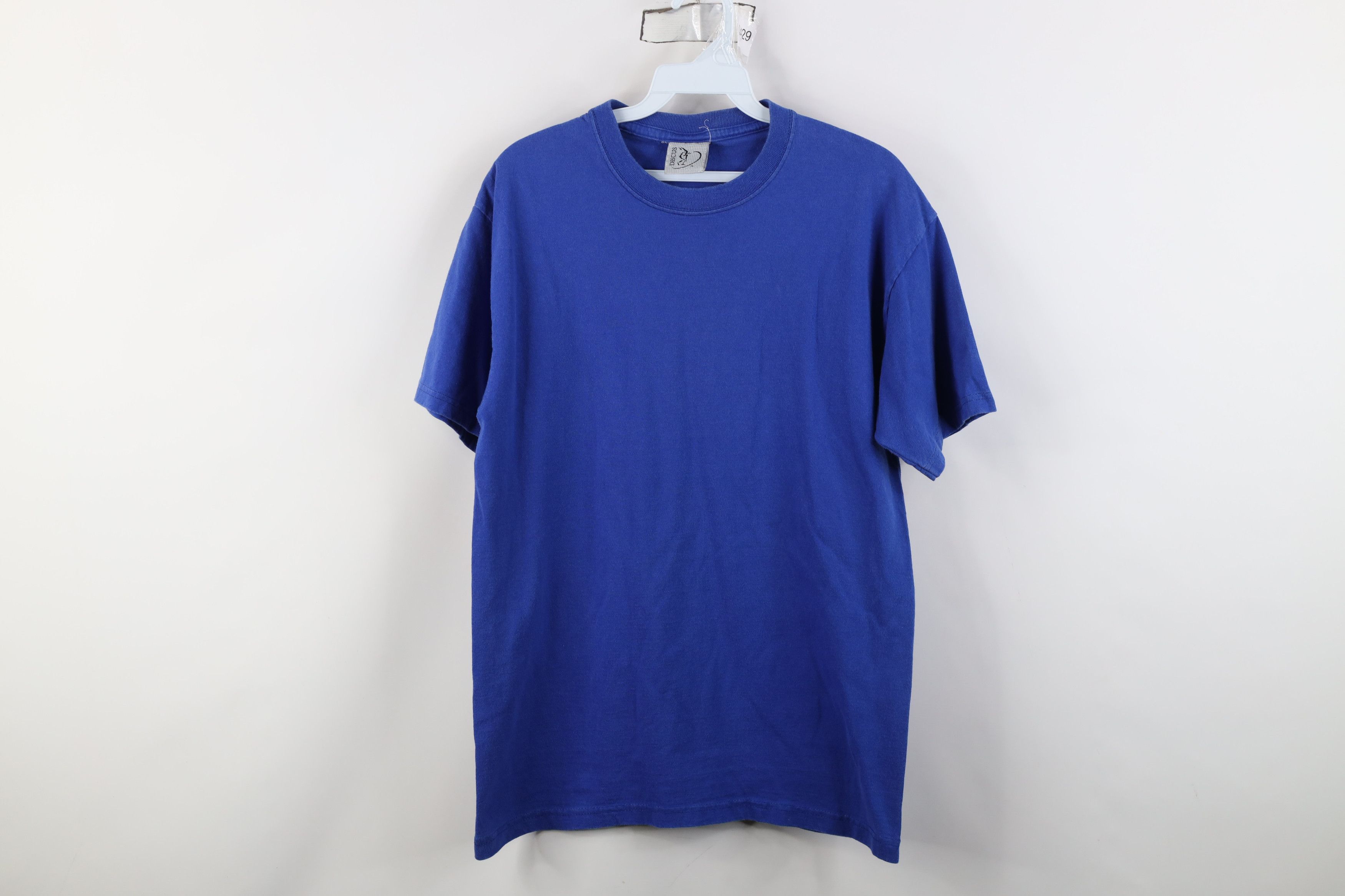 Vintage Vintage 90s Streetwear Blank Heavyweight Cotton T-Shirt Blue Size US M / EU 48-50 / 2 - 1 Thumbnail
