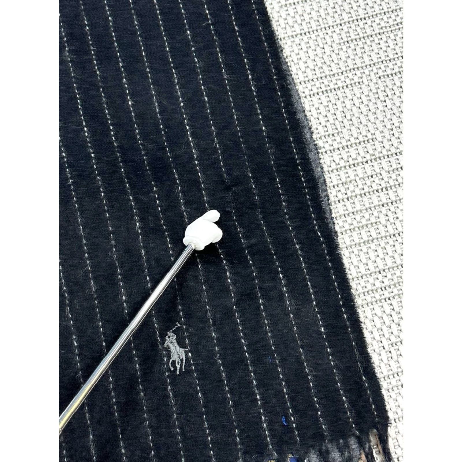 Polo Ralph Lauren Polo Ralph Lauren Scarf Men Wool Neck Warmer Navy Gray Chalk Stripe OS Fringe Winter Outdoor Gift Size US M / EU 48-50 / 2 - 7 Thumbnail