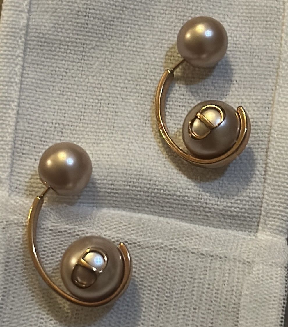 Dior Dior Tribales Earrings Pink-Finish Metal Pink Resin Pearls Size ONE SIZE - 3 Thumbnail