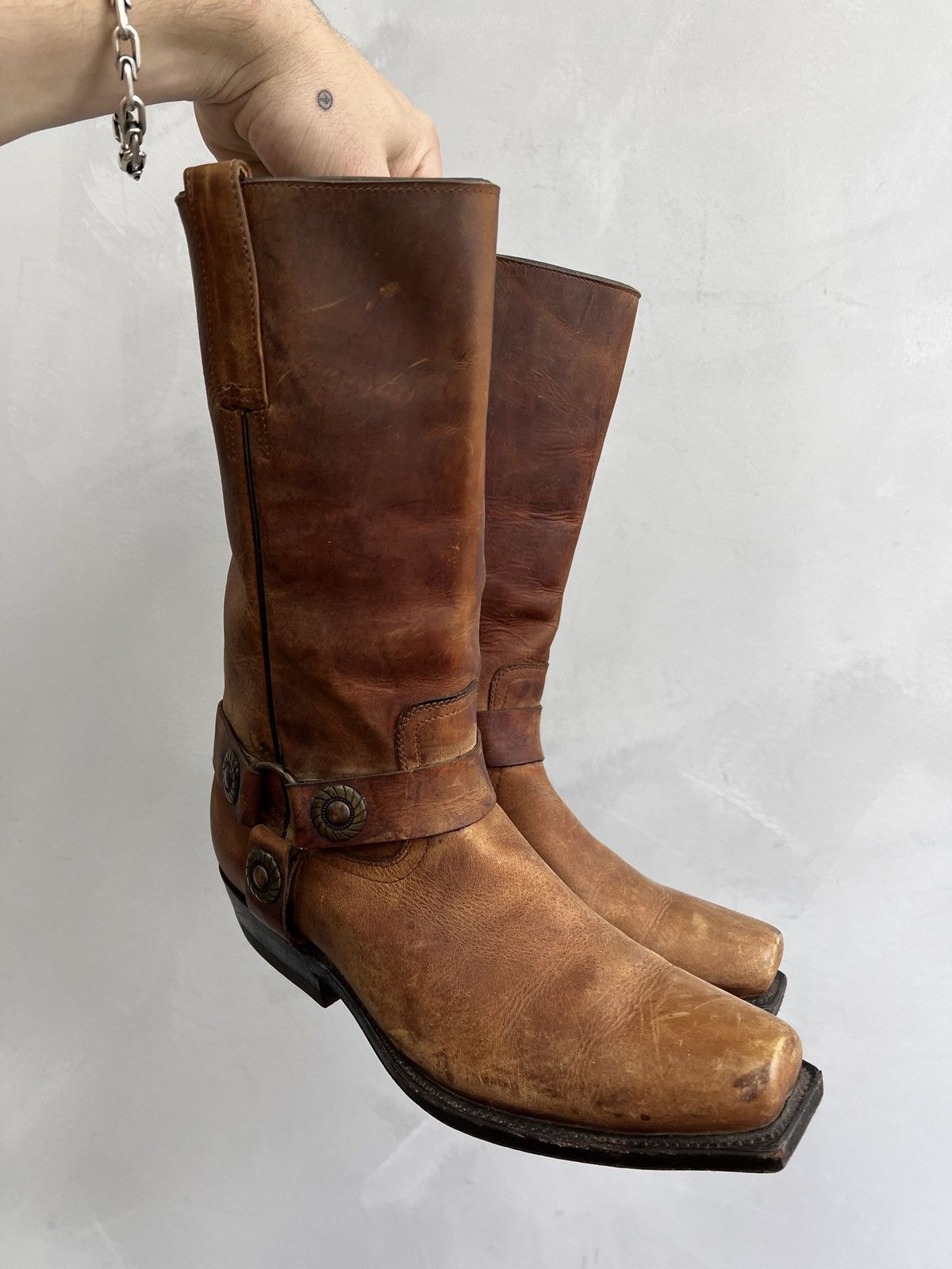 Guidi × Western Rise WESTERN AVANT GARDE RARE BOOTS Harley Davidson STYLE MOTO Size US 8 / IT 38 - 6 Thumbnail