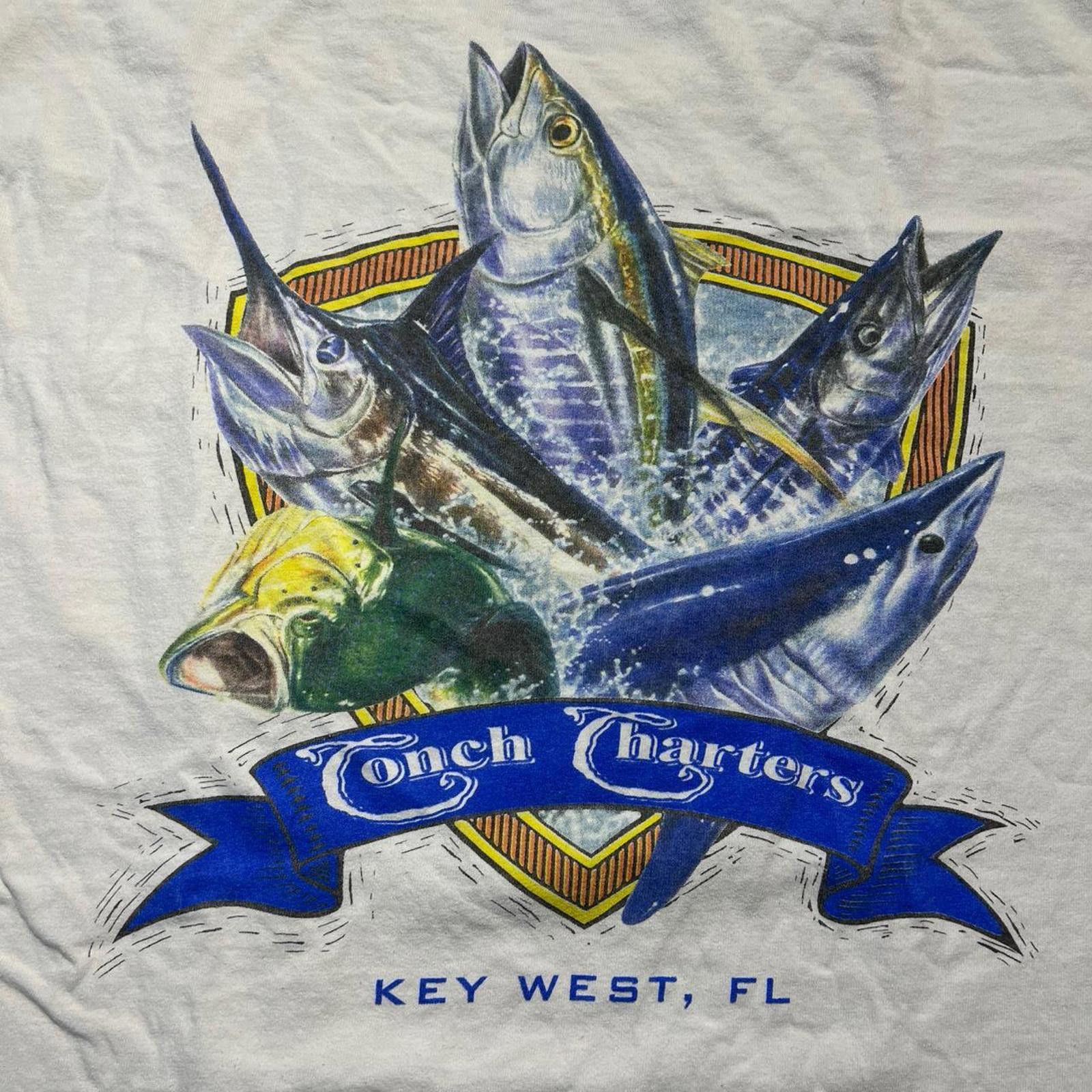Other Vintage 90s Conch Charters Key West FL Pocket Tee Size US L / EU 52-54 / 3 - 5 Thumbnail