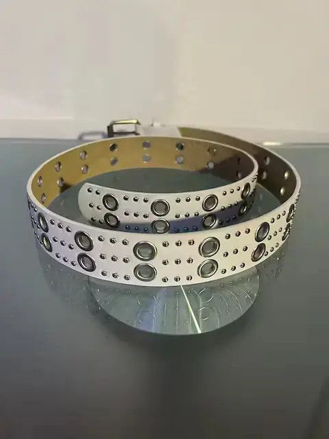 Homemade × Hypebeast × Japanese Brand Belts Rockstar Grommet Belt (white) Size ONE SIZE - 3 Thumbnail