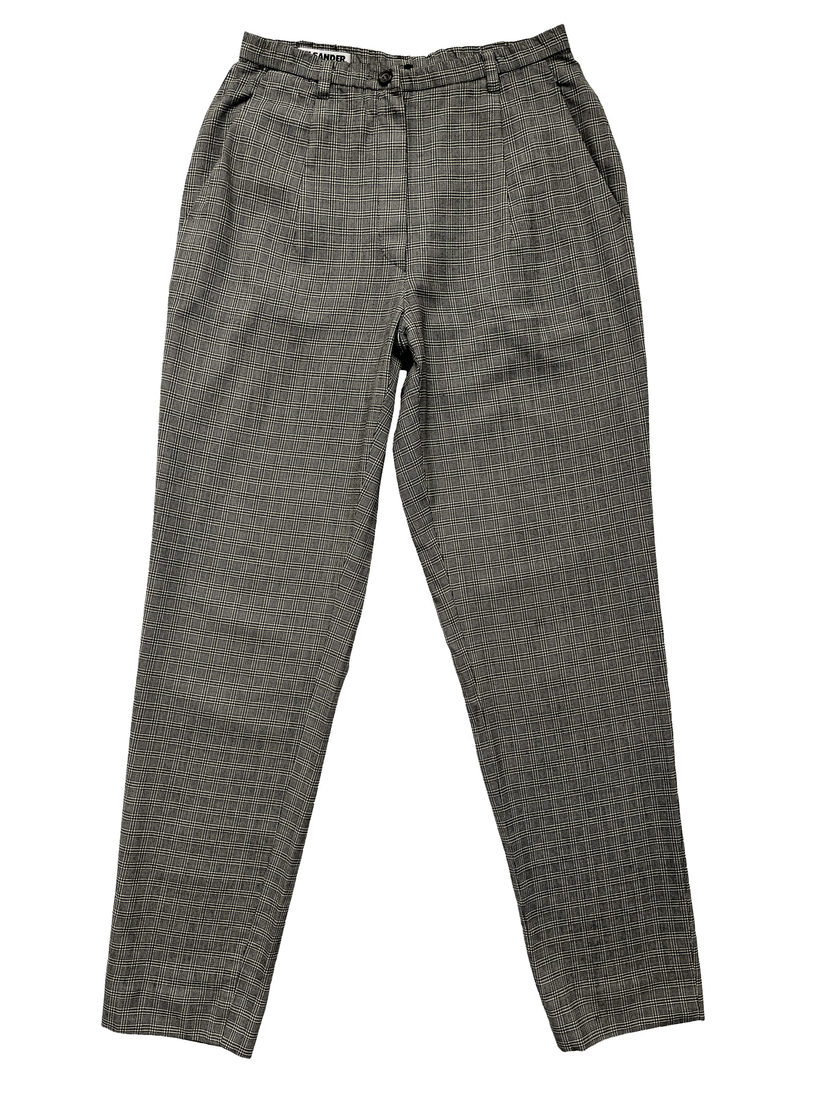 image of Jil Sander jill Sander Black/white Checked Pants Trousers, Women's (Size 28)