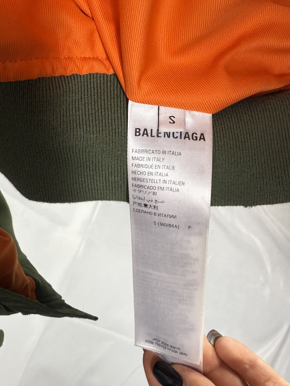 Balenciaga Balenciaga Unisex Oversized Bomber Jacket – Green/Orange Size S / US 4 / IT 40 - 6 Thumbnail