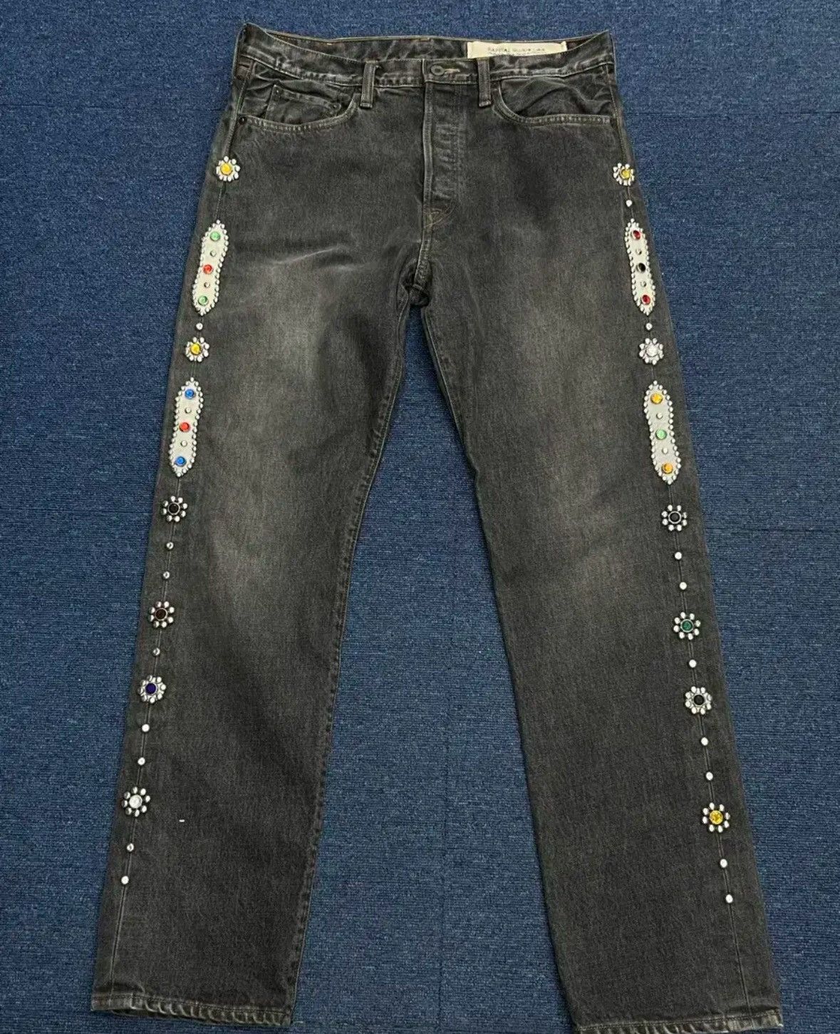 Kapital Kapital Studded Gemstone Black Denim Size US 38 / EU 54 - 2 Thumbnail