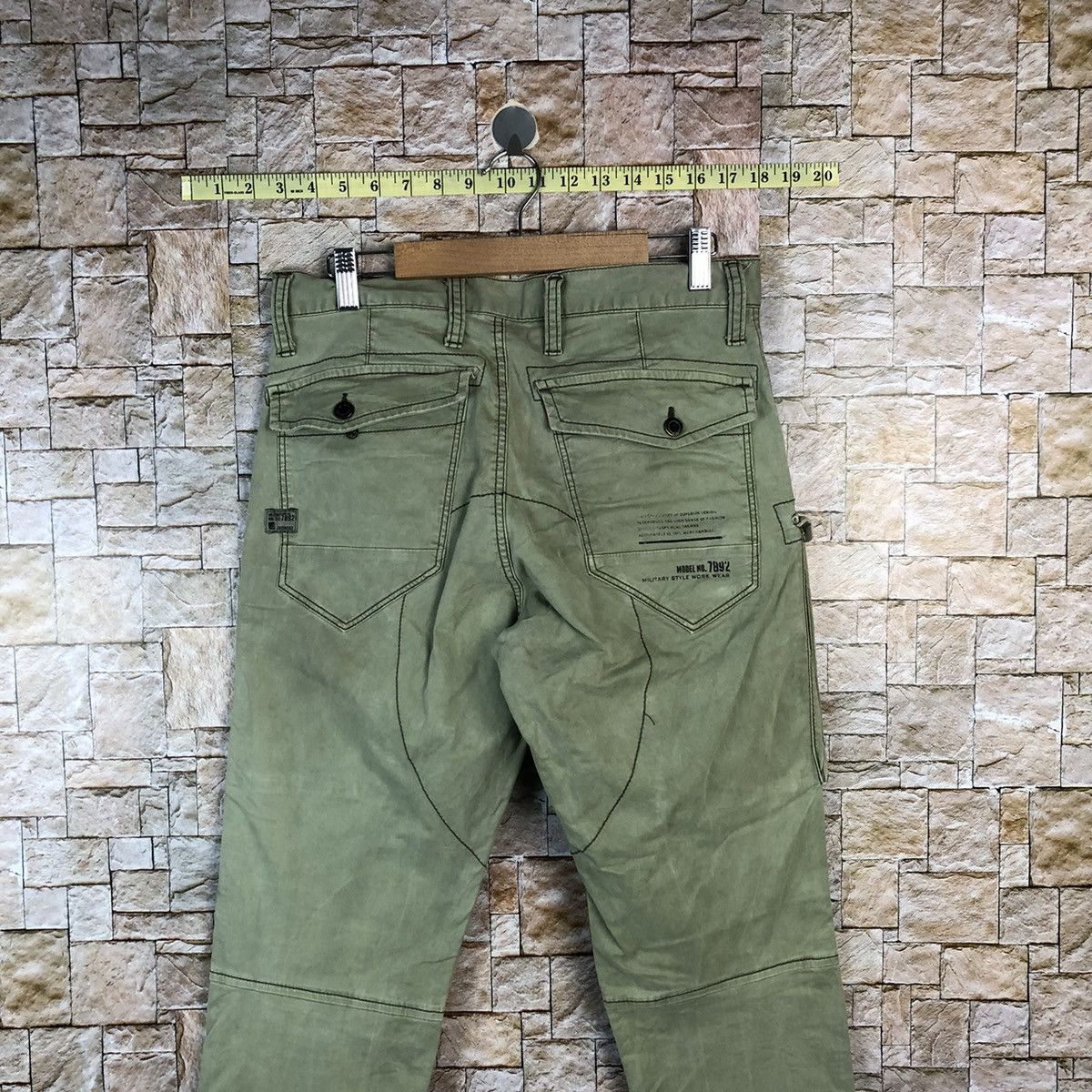 Japanese Brand IZRF Military Green Cargo Multipocket Pants #A1158 Size US 31 - 17 Thumbnail