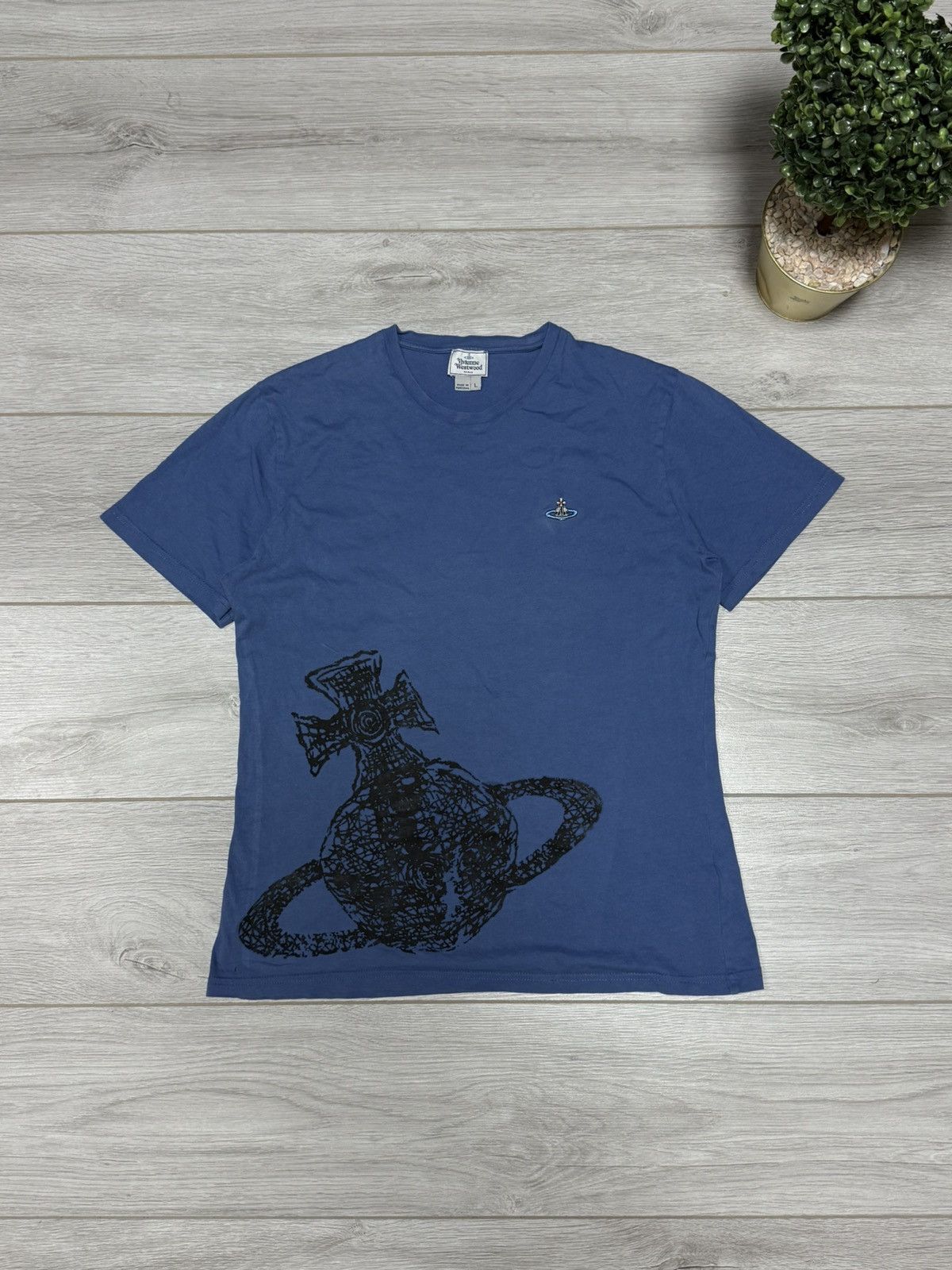 Vivienne Westwood Vivienne Weatwood big orb woven tee shirt vintage Size US L / EU 52-54 / 3 - 1 Thumbnail