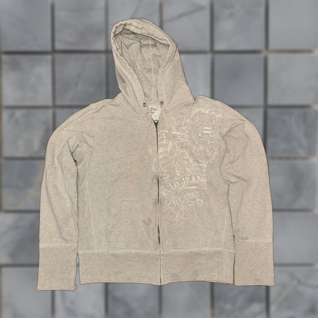 Ralph Lauren Polo Ralph Lauren Polo Jeans Full Zip Sweater Oatmeal Beige Large Women XS? Size L / US 10 / IT 46 - 1 Thumbnail