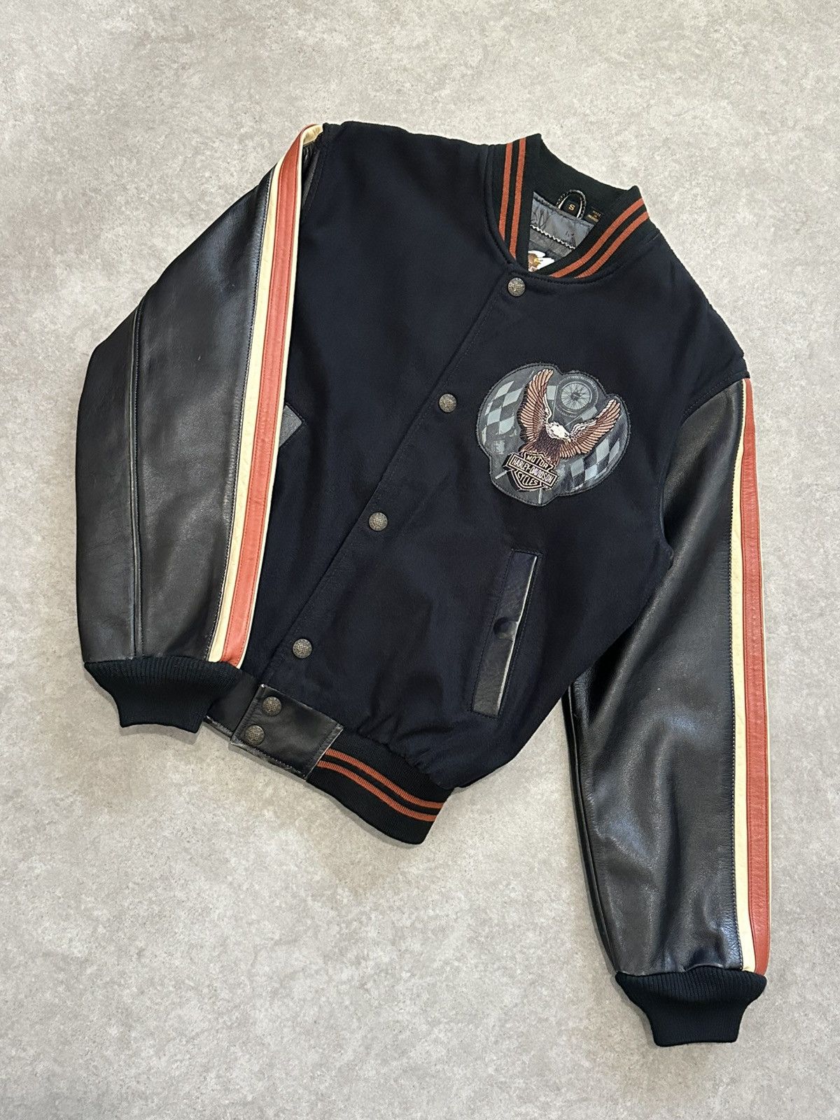 Harley Davidson Vintage Harley Davidson Leather Jacket Varsity Biker Style Size US S / EU 44-46 / 1 - 11 Thumbnail