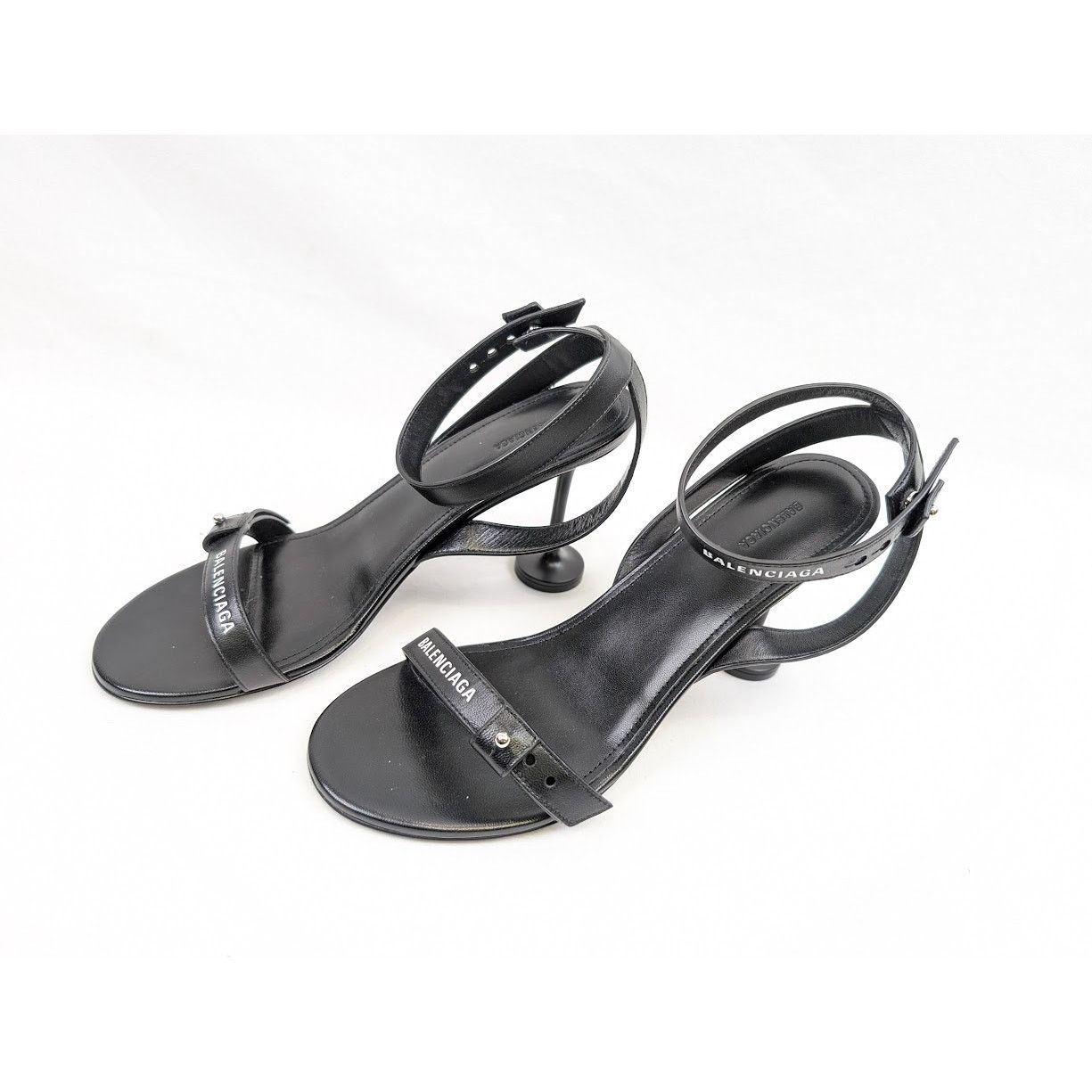 Balenciaga o1rshd1 Afterhour Logo 90 Sandals in Black/White Size US 8 / IT 38 - 17 Thumbnail