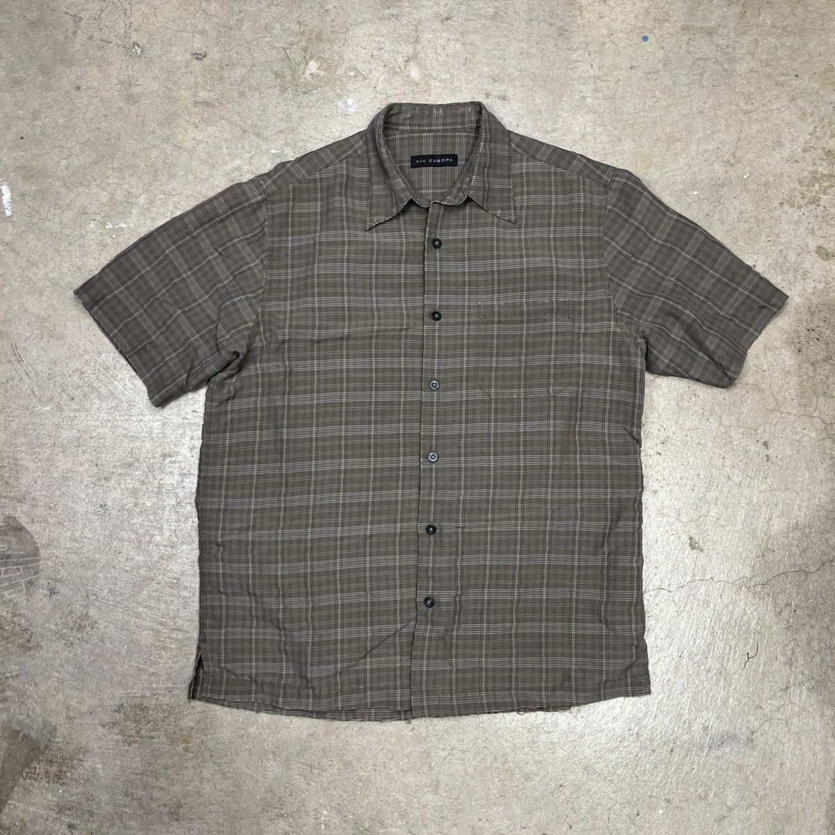 Vintage Vintage Plaid Short Sleeve Button Shirt Small Distressed Size US S / EU 44-46 / 1 - 1 Thumbnail