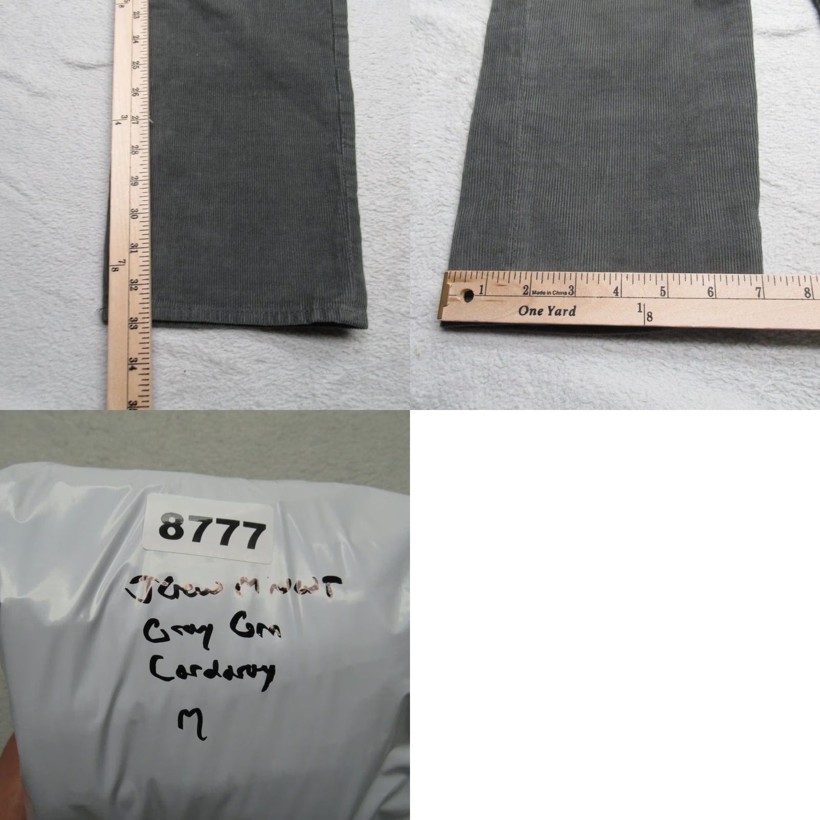 J.Crew J Crew Corduroy Pants Mens 484 Slim Straight 34x33 Gray Green Cords NEW 9.50 Size US 34 / EU 50 - 9 Thumbnail