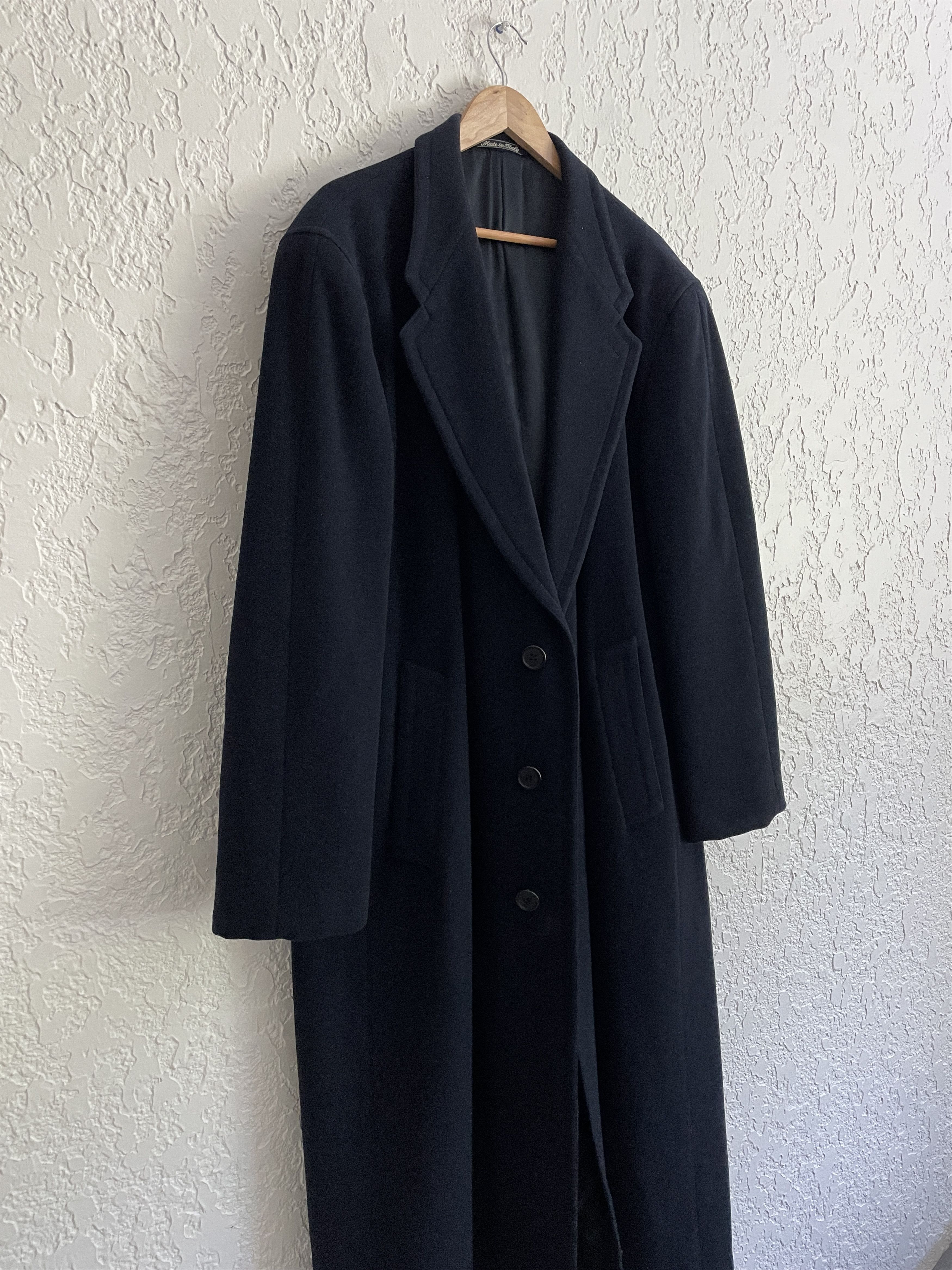 🔥 GIORGIO ARMANI® RARE 90s Luxurious Navy Wool Overcoat