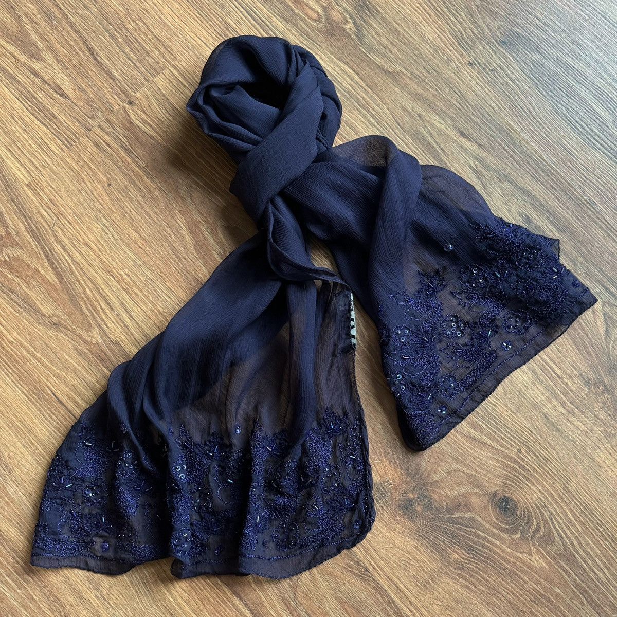 Max Mara Max Mara Silk Scarf Oblong Blue Size ONE SIZE - 1 Thumbnail