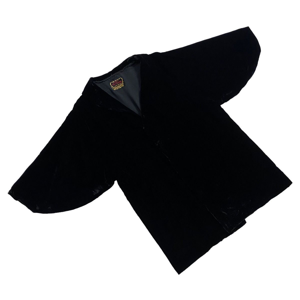 Velvet × Vintage Vintage 60s Black Velvet Collared Kimono Jacket Size XL / US 12-14 / IT 48-50 - 6 Thumbnail