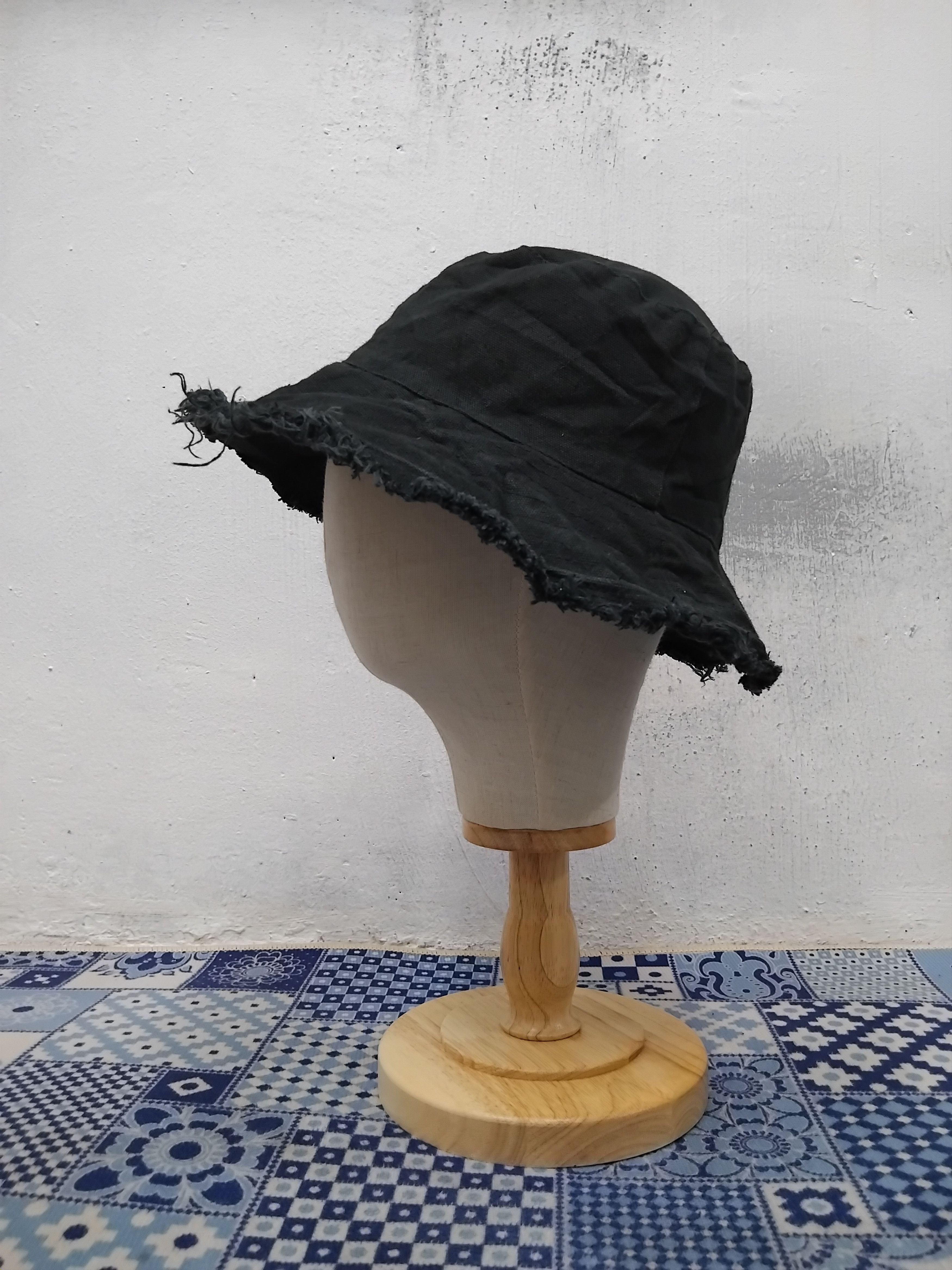 Japanese Brand 💥Distressed black Japanese style hat Size ONE SIZE - 4 Thumbnail